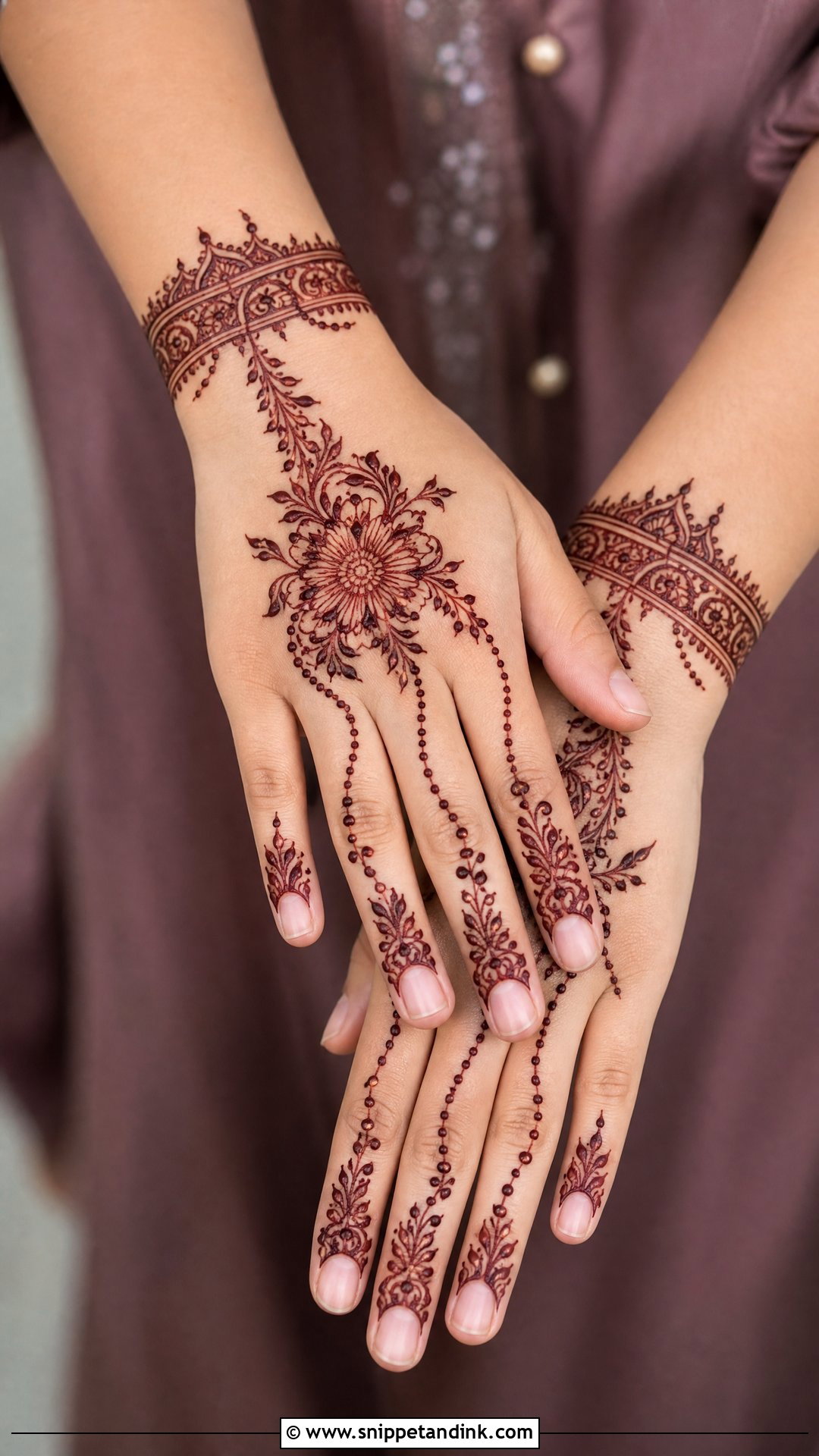Easy Back Hand Mehndi Design - Snippet and Ink - 35 Easy Mehndi Designs