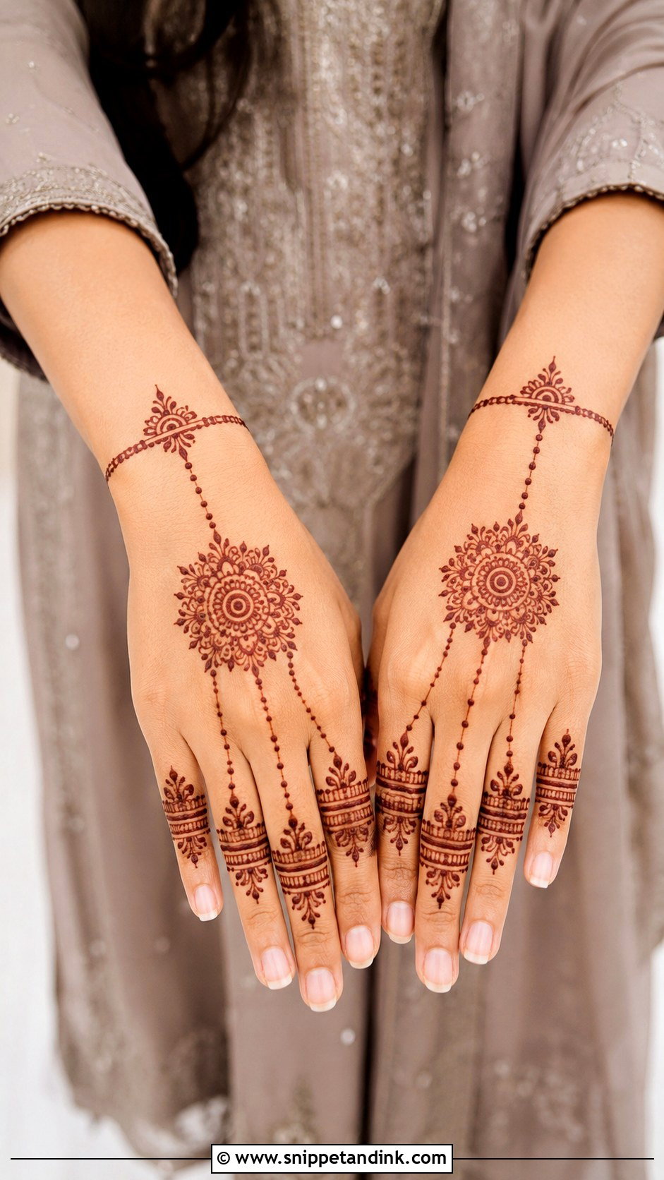 Easy Back Hand Mehndi Design - Snippet and Ink - 35 Mehndi Designs for Beginners