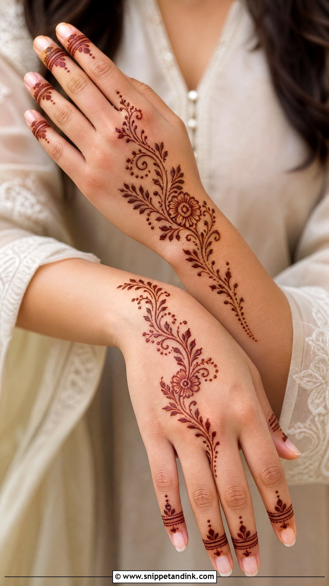 Easy Back Hand Mehndi Design - Snippet and Ink - 35 Stylish Back Hand Mehndi Designs