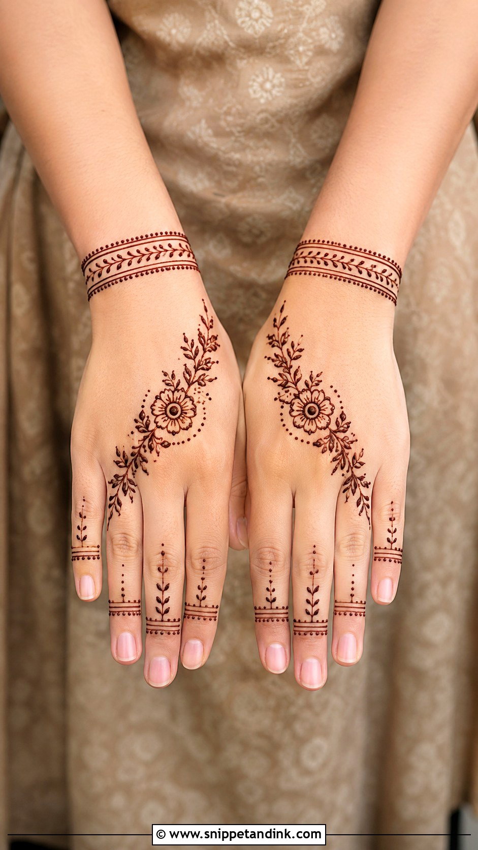 Easy Back Mehndi Design - Snippet and Ink - 35 Back Mehndi Designs