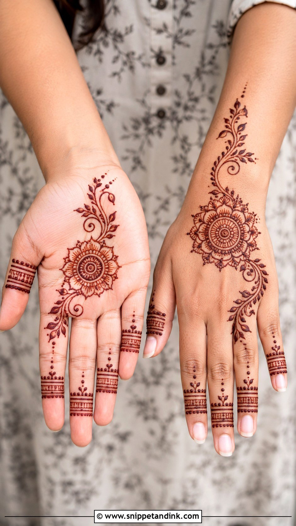 Easy Beginner Mehndi Design - Snippet and Ink - 35 Simple Easy Mehndi Designs