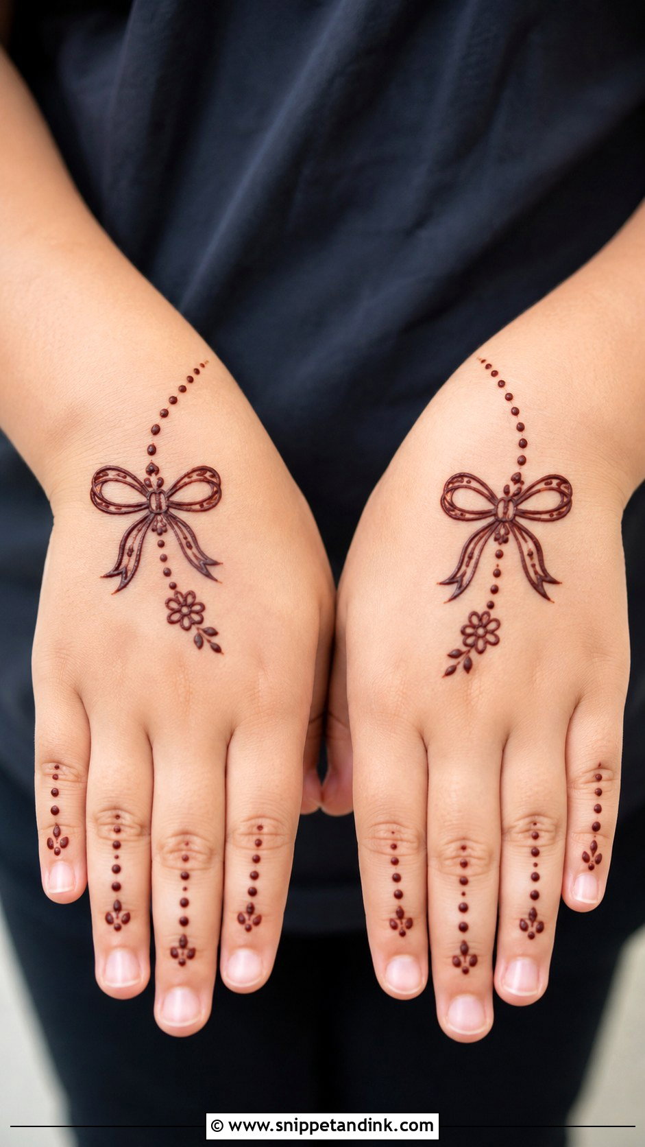 Easy Bow Mehndi Design for Kids - Snippet and Ink - 30 Very Easy Mehndi Designs for Kids