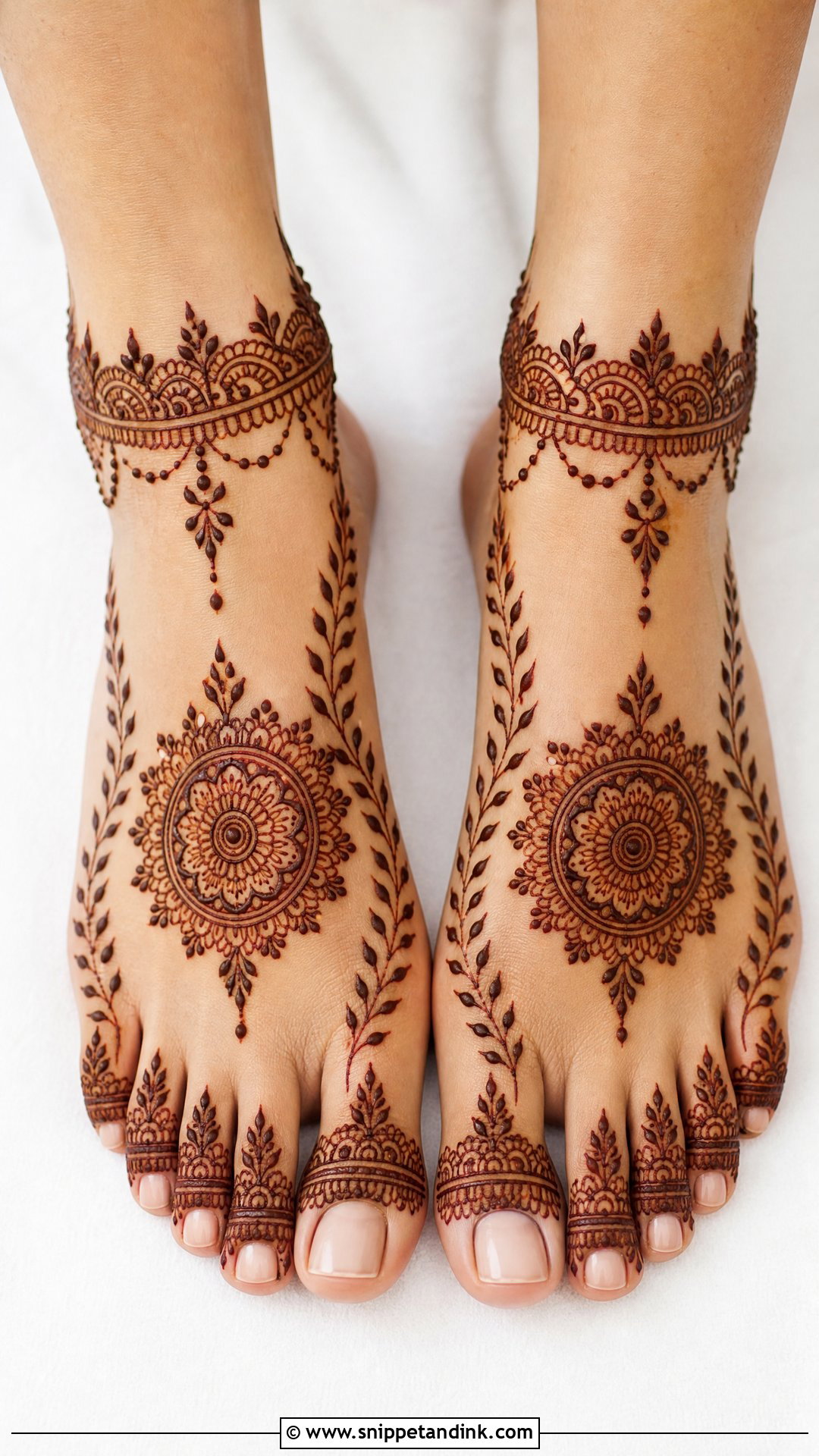 Easy Bridal Mehndi Design For Feet - Snippet and Ink - 20 Easy Bridal Mehndi Designs