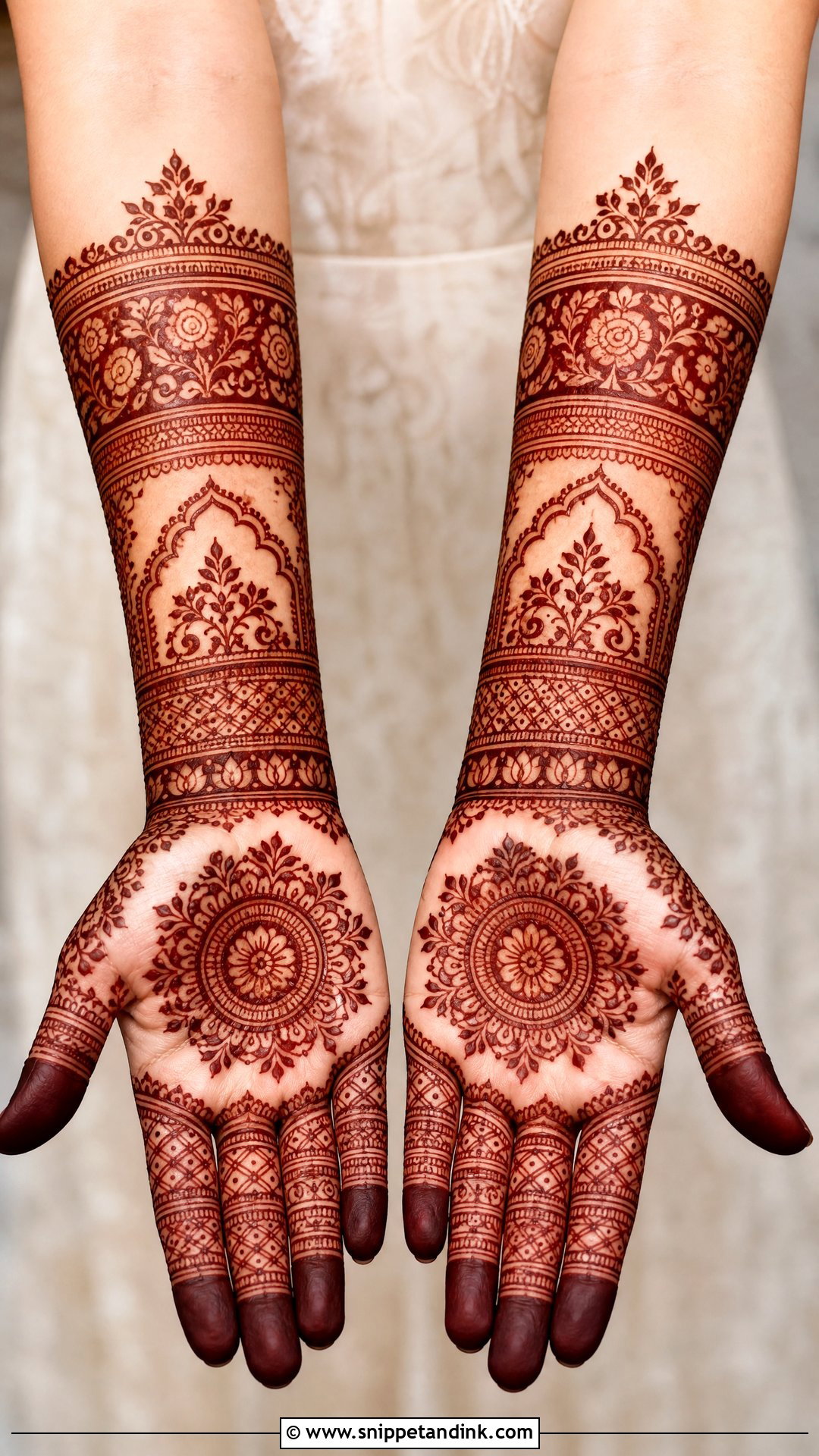 Easy Bridal Mehndi Design For Full Arms - Snippet and Ink - 20 Easy Bridal Mehndi Designs