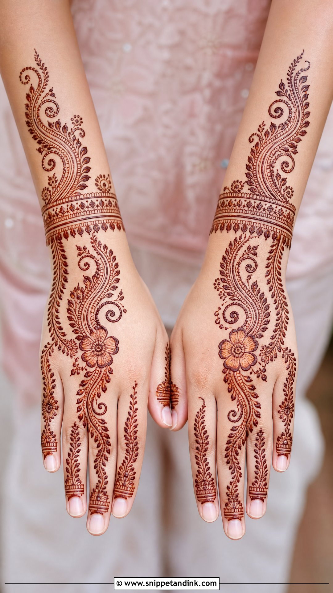 Easy Bridal Mehndi Design For Short Hands - Snippet and Ink - 20 Easy Bridal Mehndi Designs