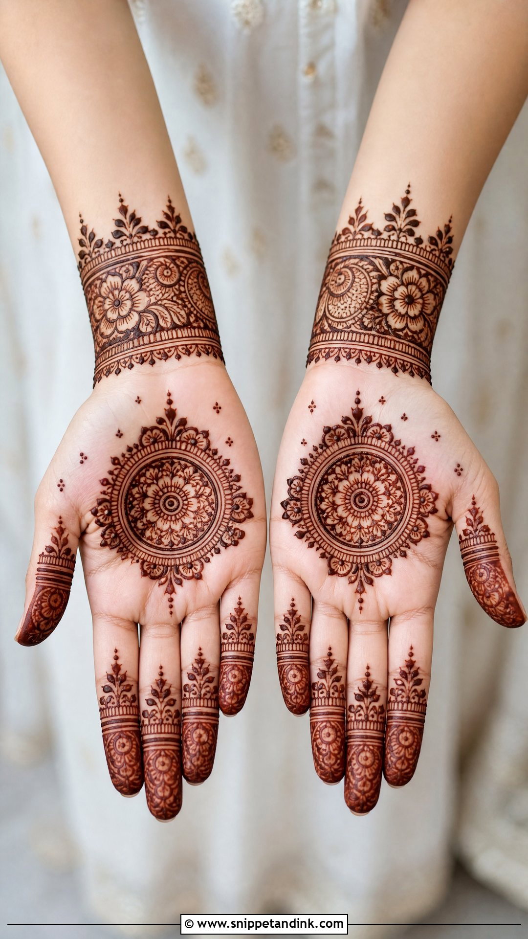 Easy Bridal Mehndi Design Front Hand - Snippet and Ink - 20 Easy Bridal Mehndi Designs