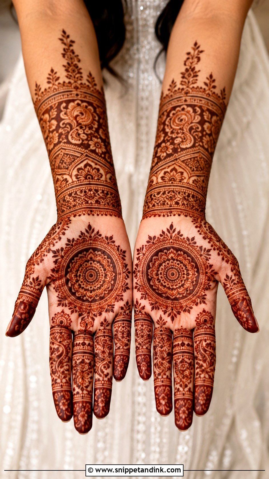 Easy Bridal Palm Mehndi Design - Snippet and Ink - 35 Simple Easy Palm Mehndi Design Ideas
