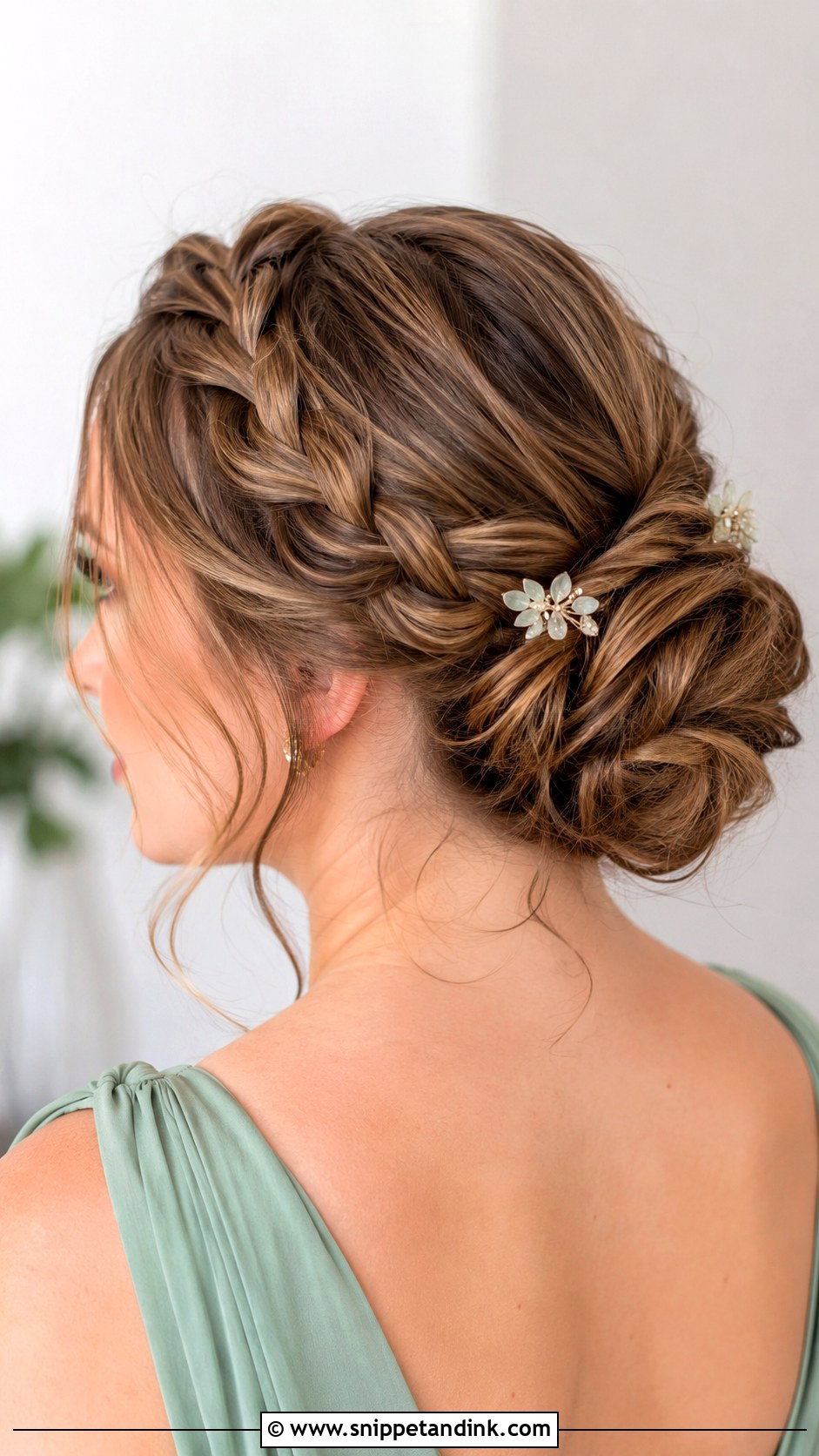 Easy Crown Braid Bridesmaid Updo - Snippet and Ink - 20 Easy Bridesmaid Updo Ideas