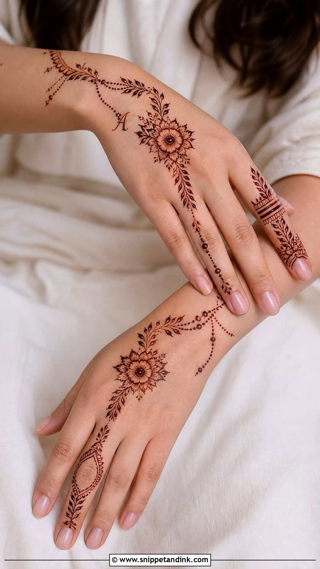 Easy Engagement Mehndi Design - Snippet and Ink - 35 Easy Mehndi Designs