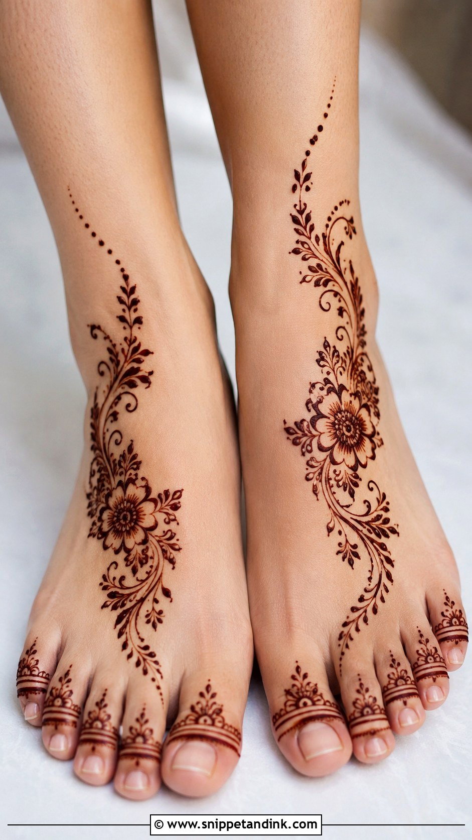 Easy Feet Mehndi Design - Snippet and Ink - 35 Feet Mehndi Designs