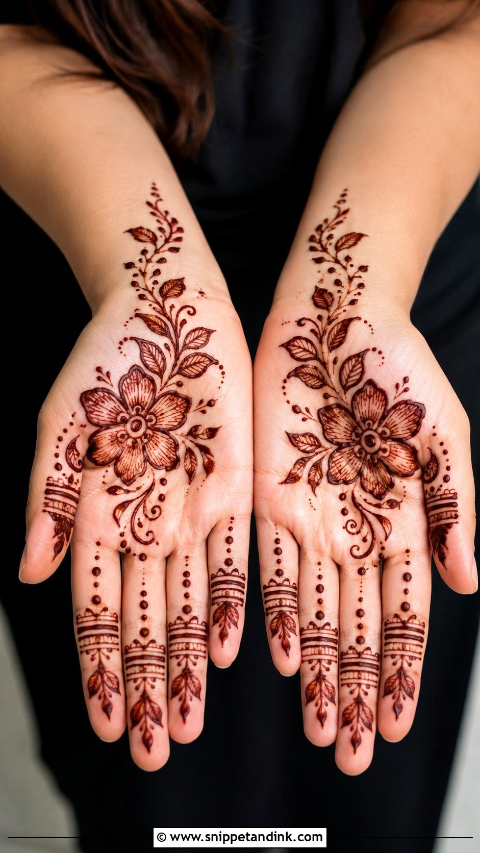 Easy Flower Mehndi Design For Beginners - Snippet and Ink - 35 Flower Mehndi Designs