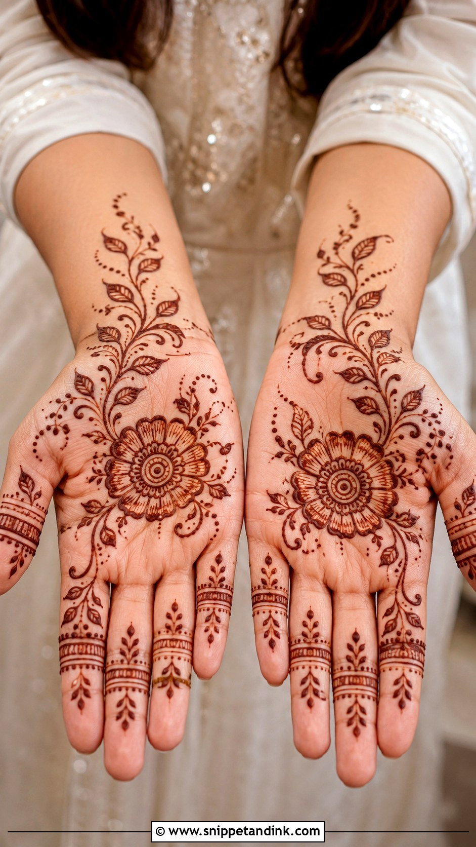 Easy Front Hand Mehndi Design - Snippet and Ink - 35 Front Mehndi Designs