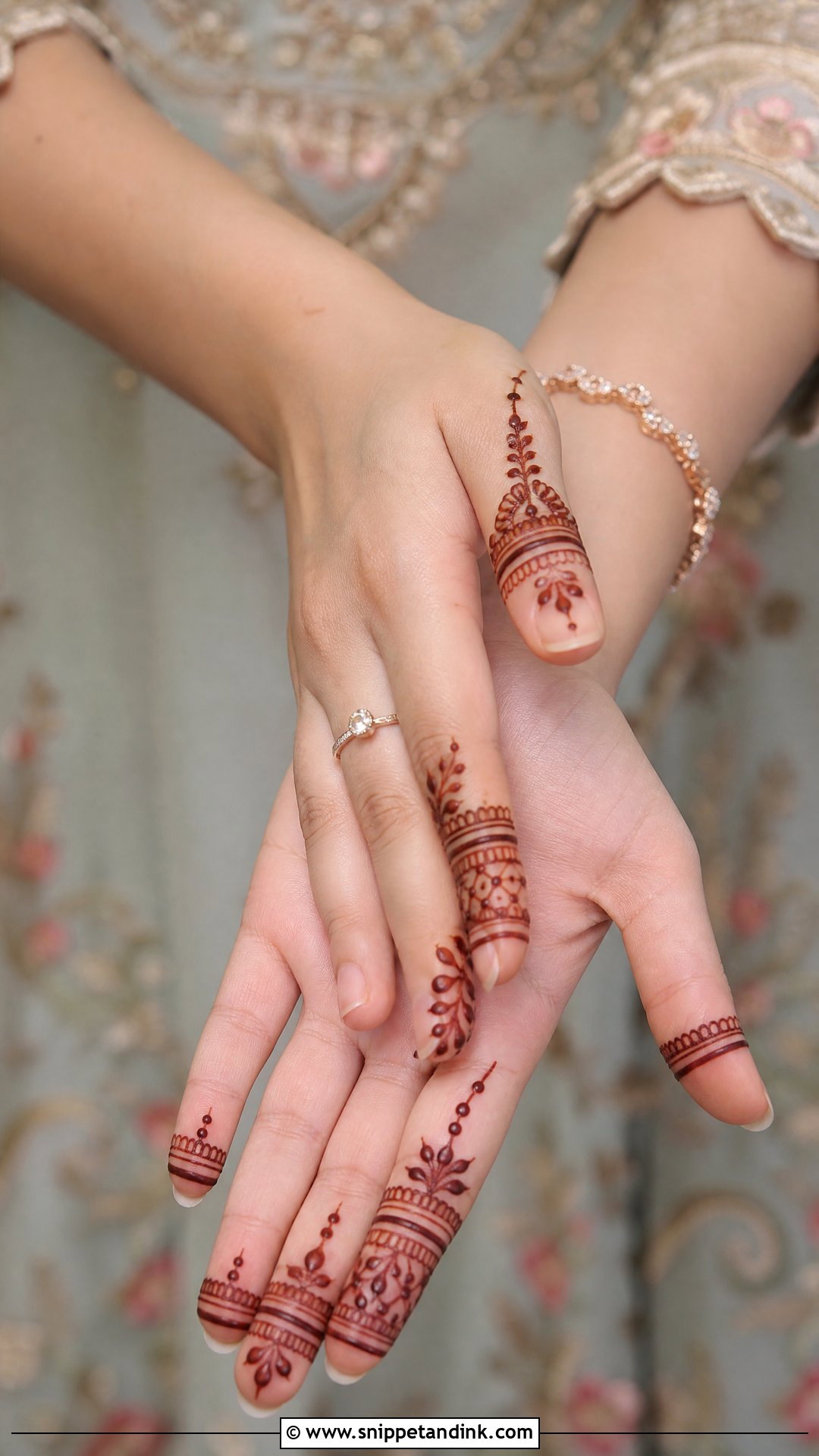 Easy Front Hand Mehndi Design For Engagement - Snippet and Ink - 35 Simple Easy Front Hand Mehndi Designs