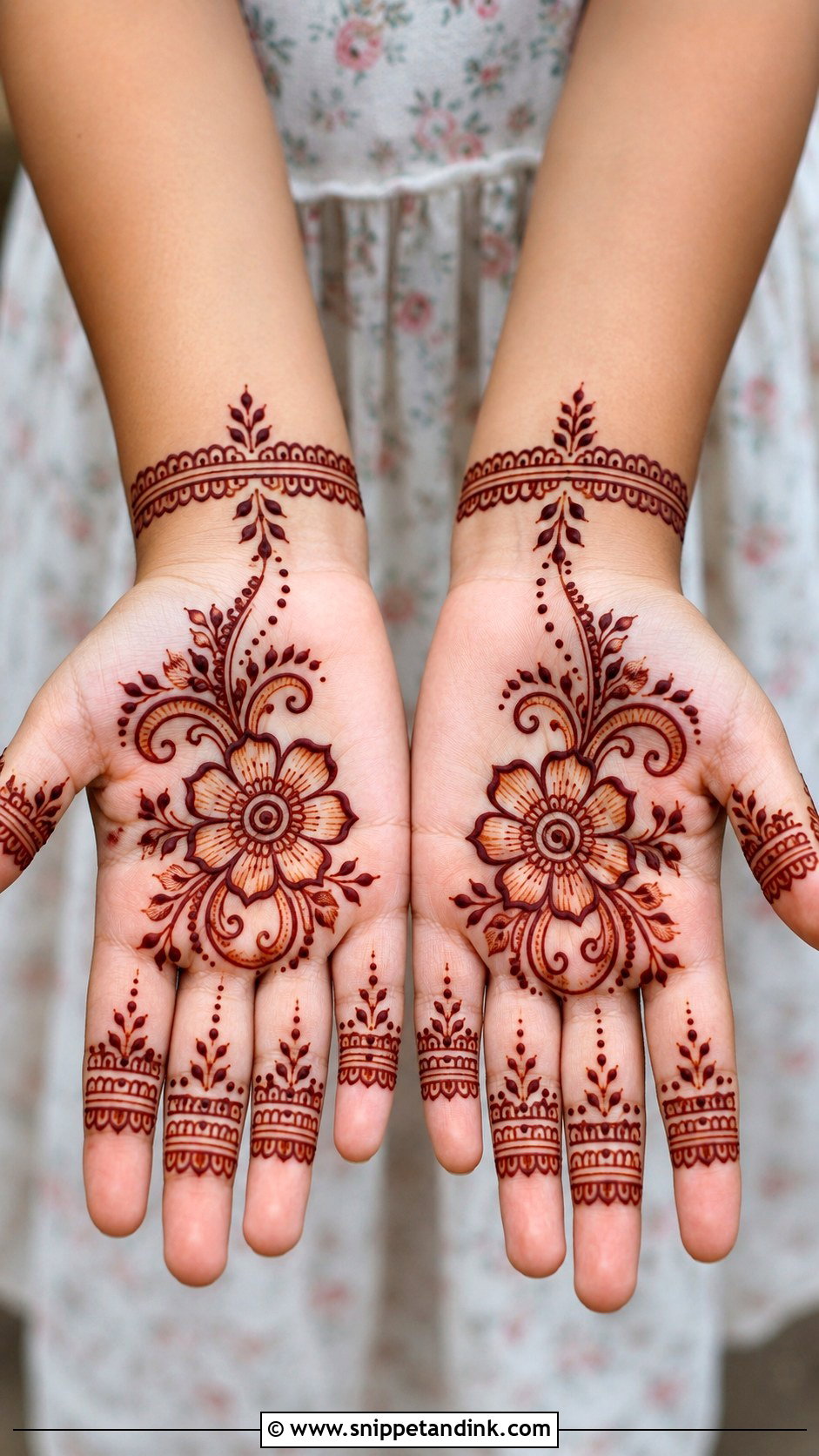 Easy Front Hand Mehndi Design for Kids - Snippet and Ink - 30 Very Easy Mehndi Designs for Kids