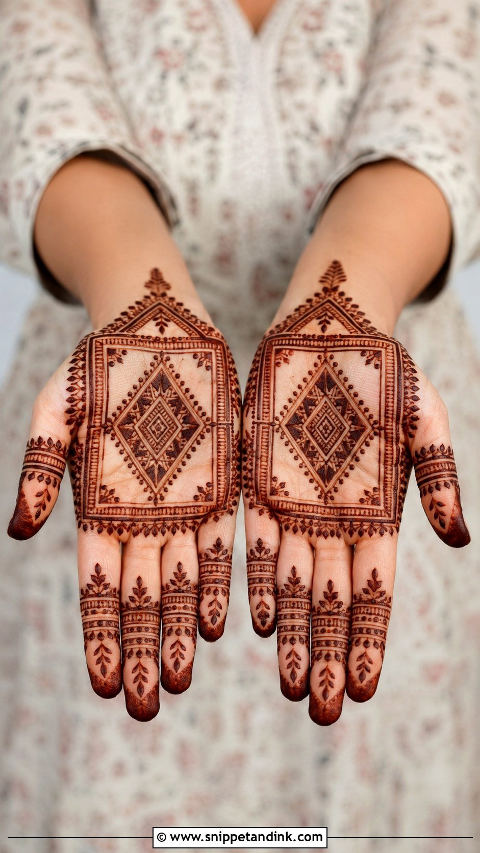 Easy Geometric Palm Mehndi Design - Snippet and Ink - 35 Simple Easy Palm Mehndi Design Ideas