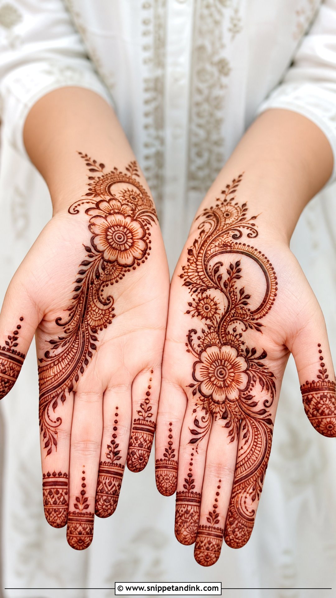 Easy Half Hand Mehndi Design - Snippet and Ink - 35 Easy Mehndi Designs