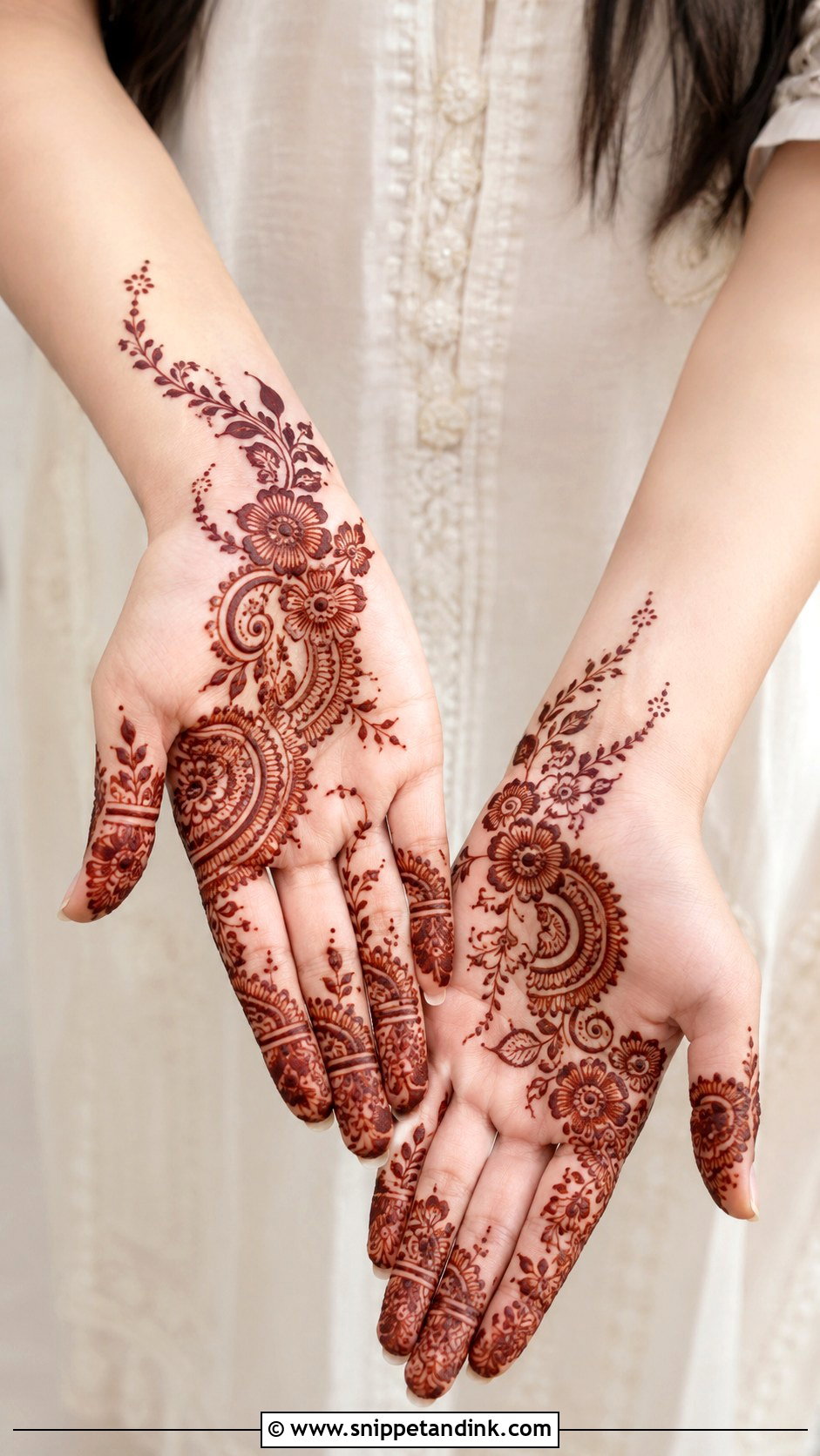 Easy Half Hand Mehndi Design - Snippet and Ink - 35 Simple Easy Mehndi Designs