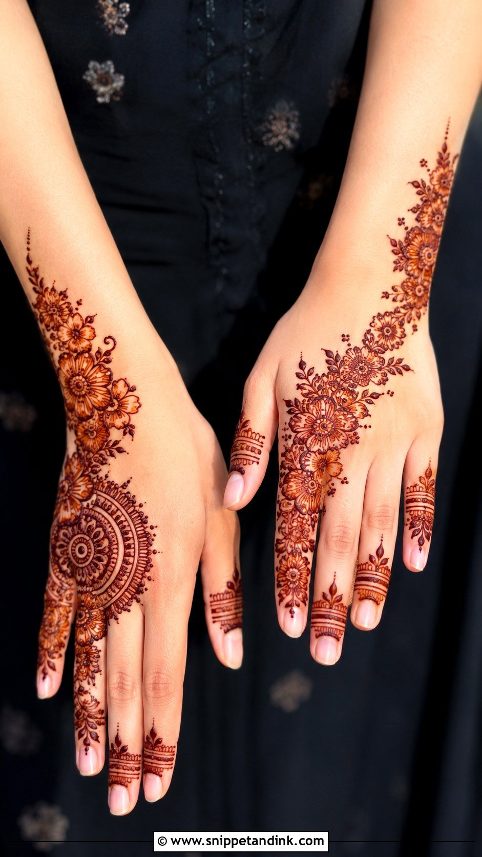 Easy Half Hand Mehndi Design - Snippet and Ink - 30 Simple and Easy Mehndi Designs