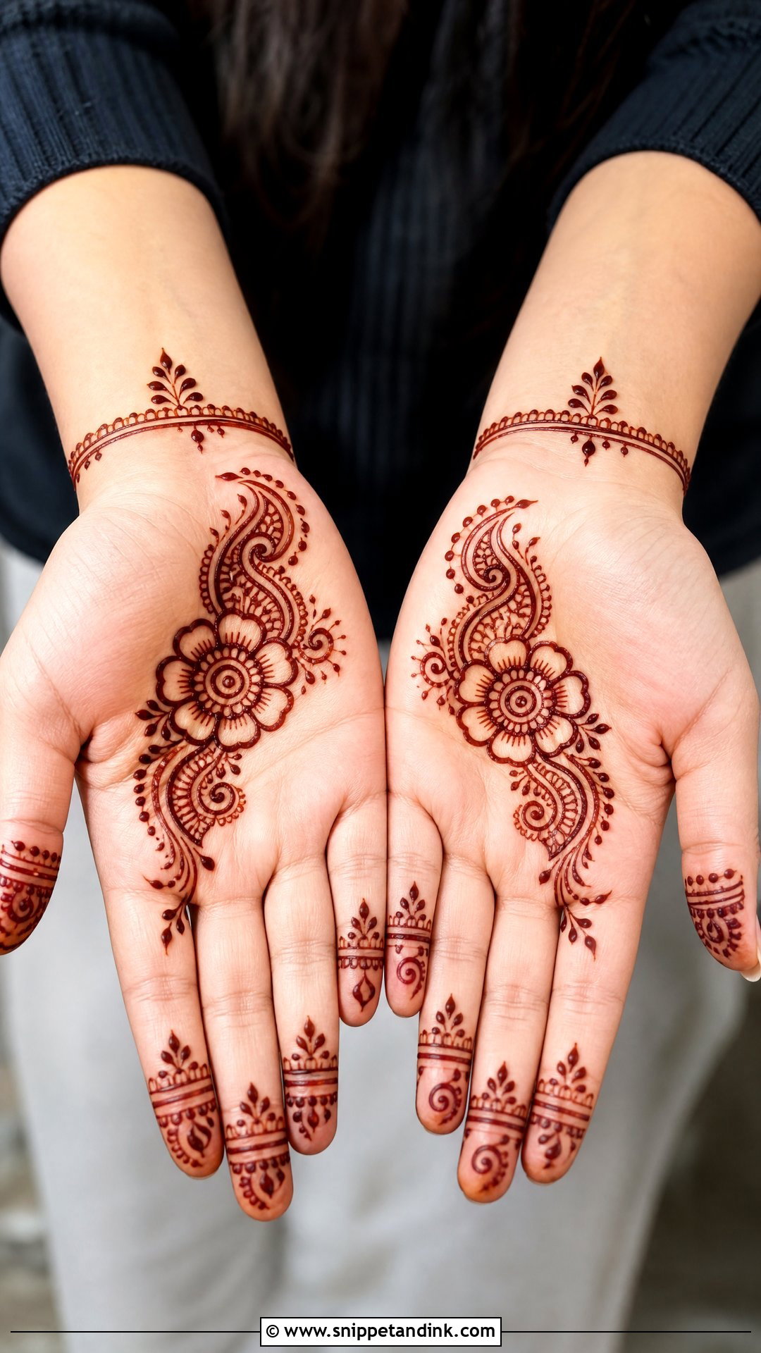 Easy Inside Mehndi Design - Snippet and Ink - 25 Inside Mehndi Designs