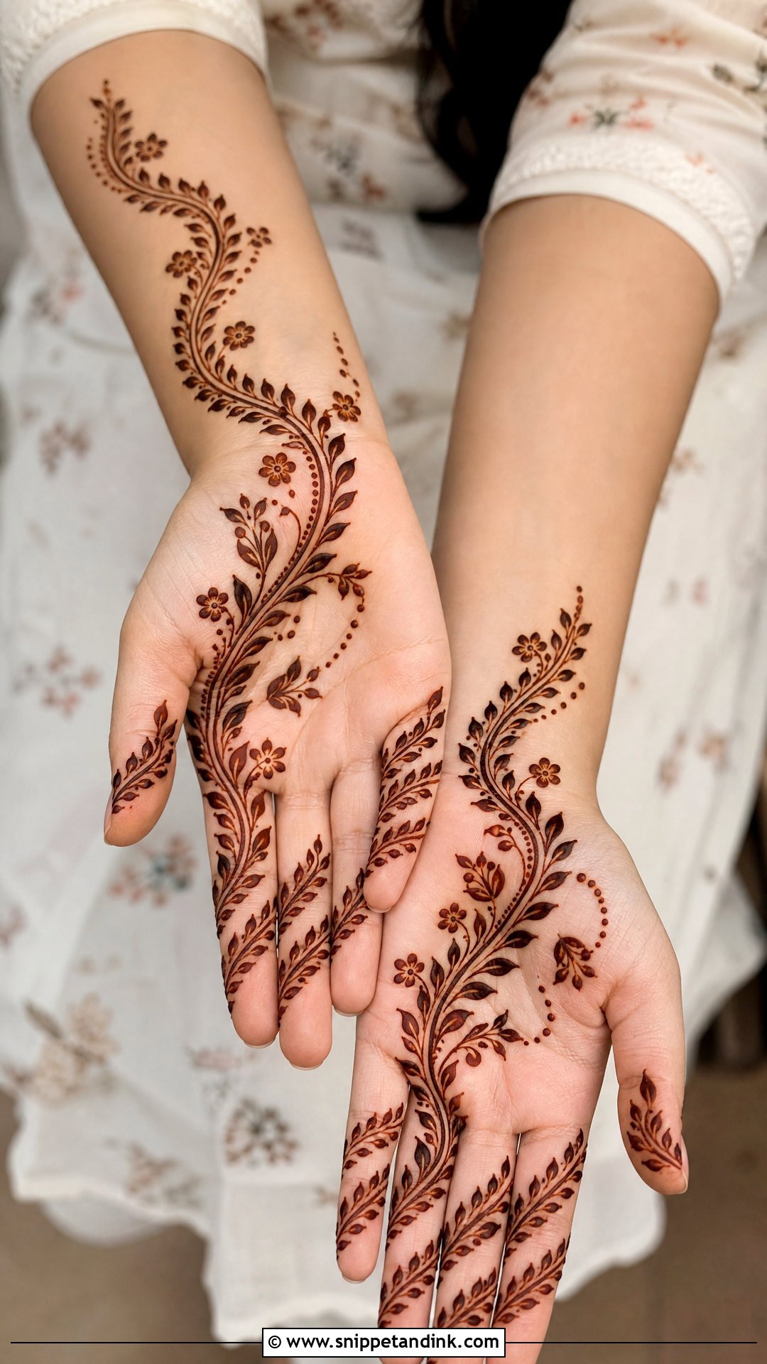 Easy Leaf Front Hand Mehndi Design - Snippet and Ink - 35 Simple Easy Front Hand Mehndi Designs
