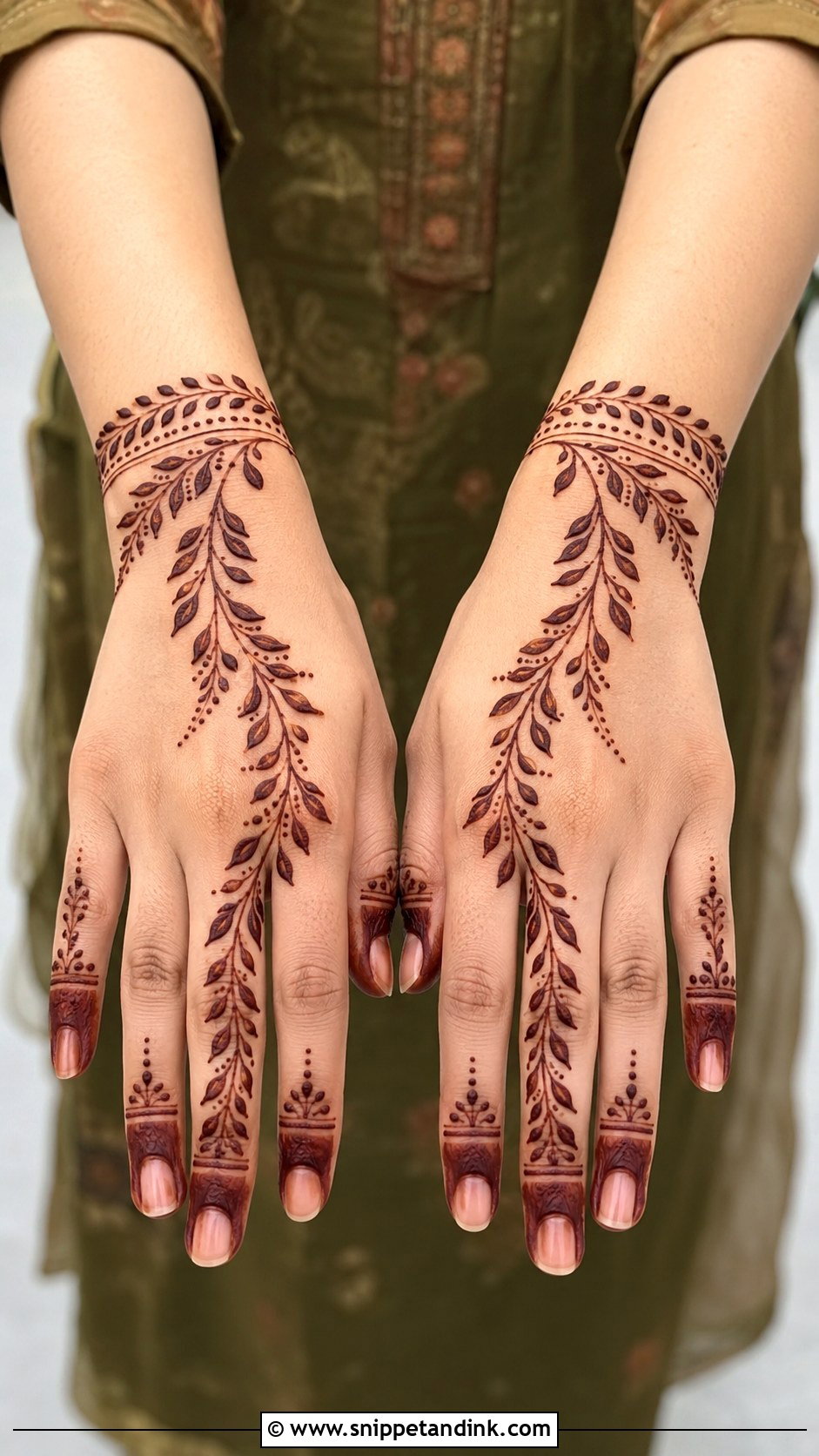Easy Leaf Mehndi Design - Snippet and Ink - 30 Simple and Easy Mehndi Designs