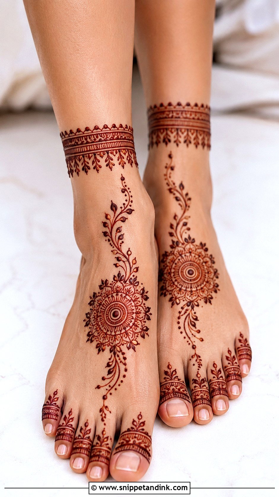 Easy Legs Mehndi Design - Snippet and Ink - 35 Legs Mehndi Design Ideas
