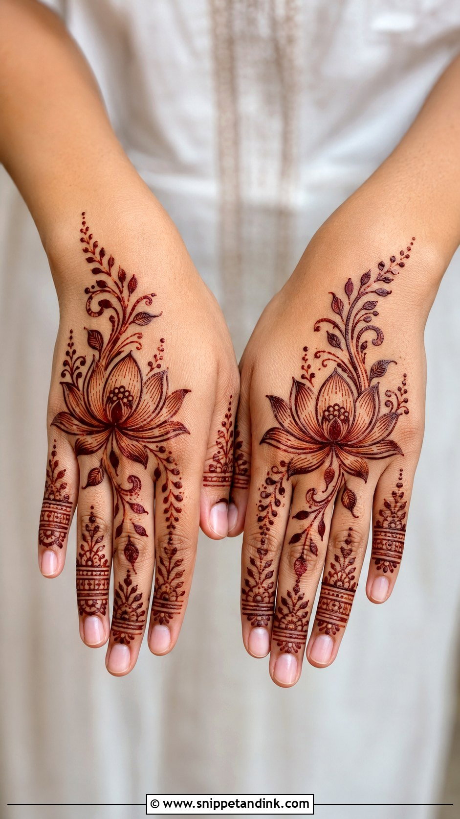 Easy Lotus Mehndi Design - Snippet and Ink - 35 Easy Mehndi Design Ideas