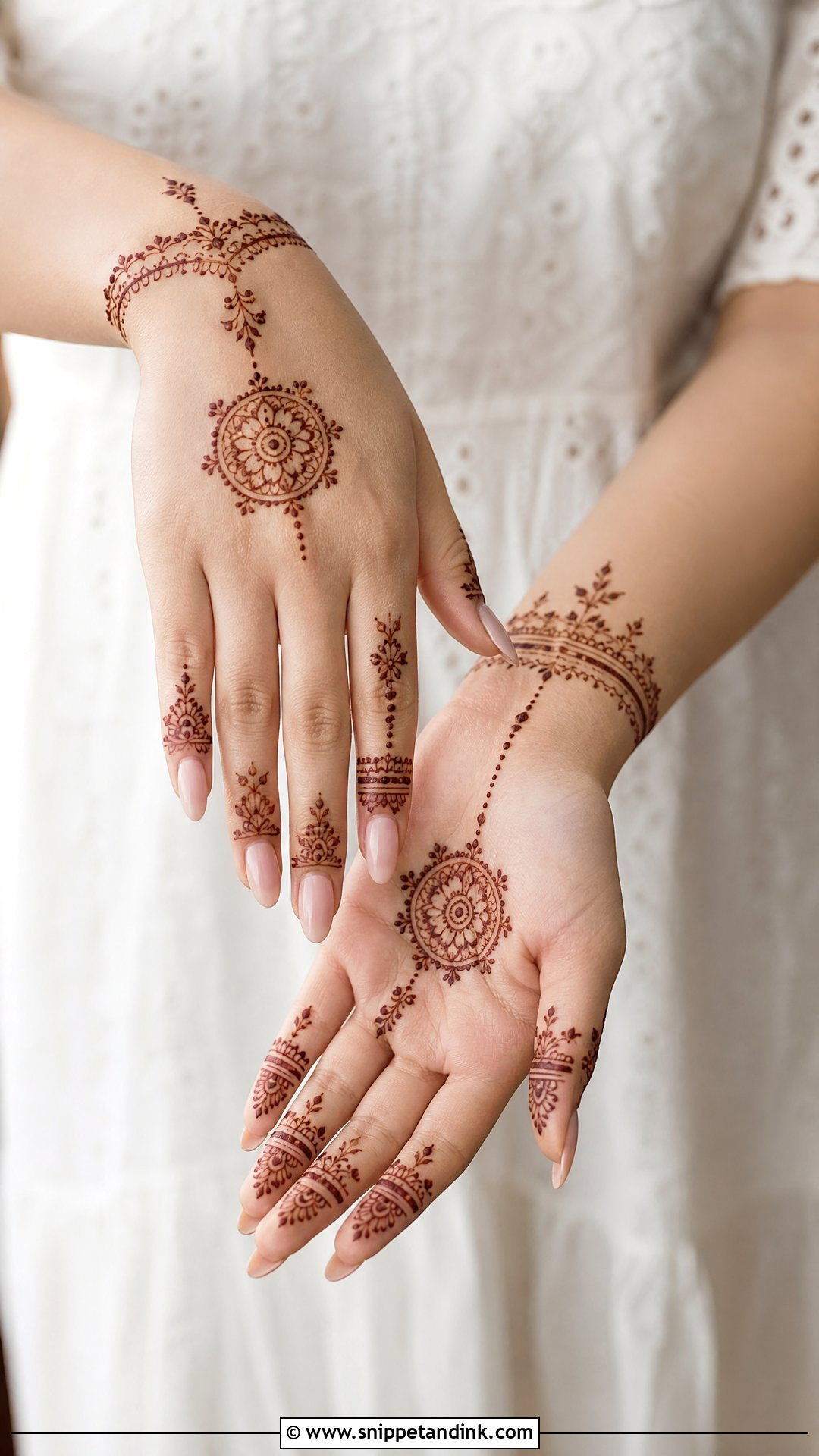 Easy Minimal Bridal Mehndi Design - Snippet and Ink - 20 Easy Bridal Mehndi Designs