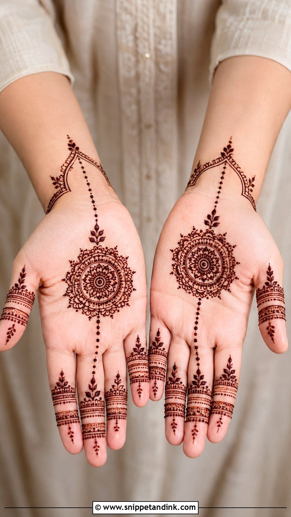 Easy Minimal Palm Mehndi Design - Snippet and Ink - 35 Simple Easy Palm Mehndi Design Ideas