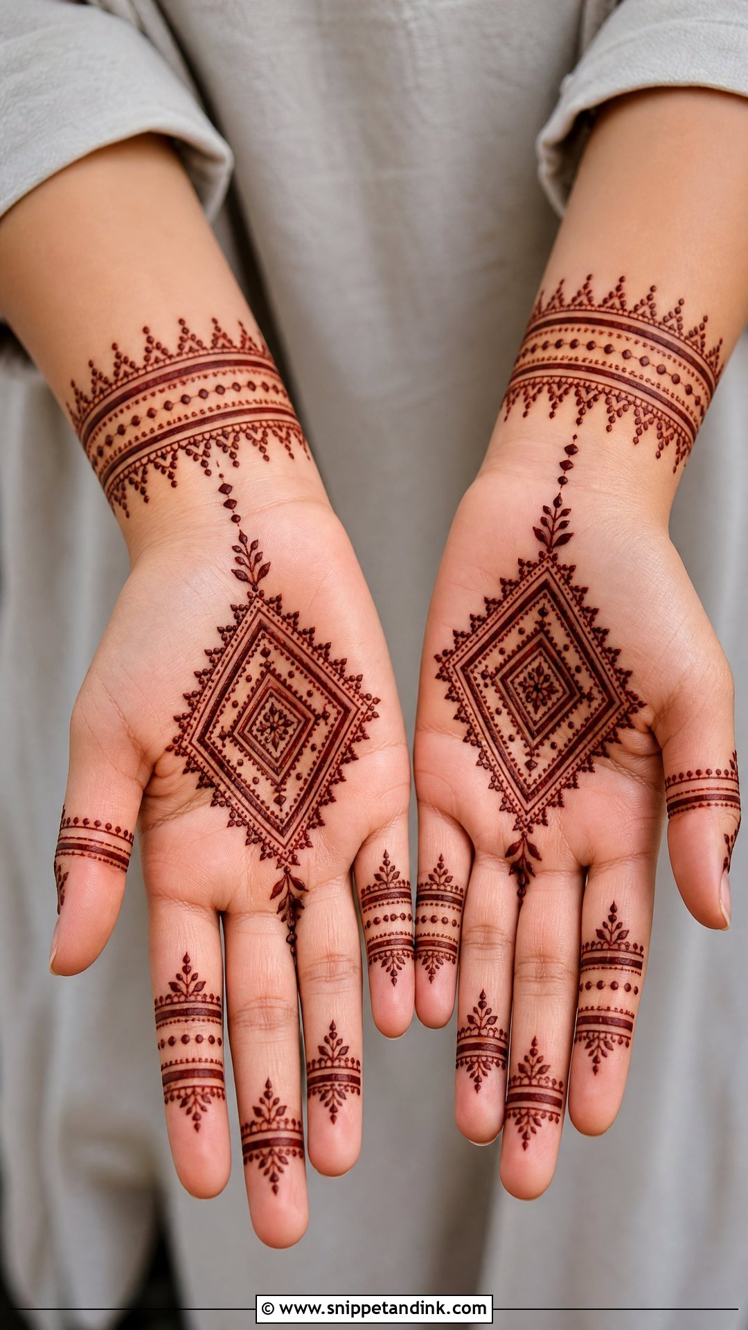 Easy Moroccan Front Hand Mehndi Design - Snippet and Ink - 35 Simple Easy Front Hand Mehndi Designs