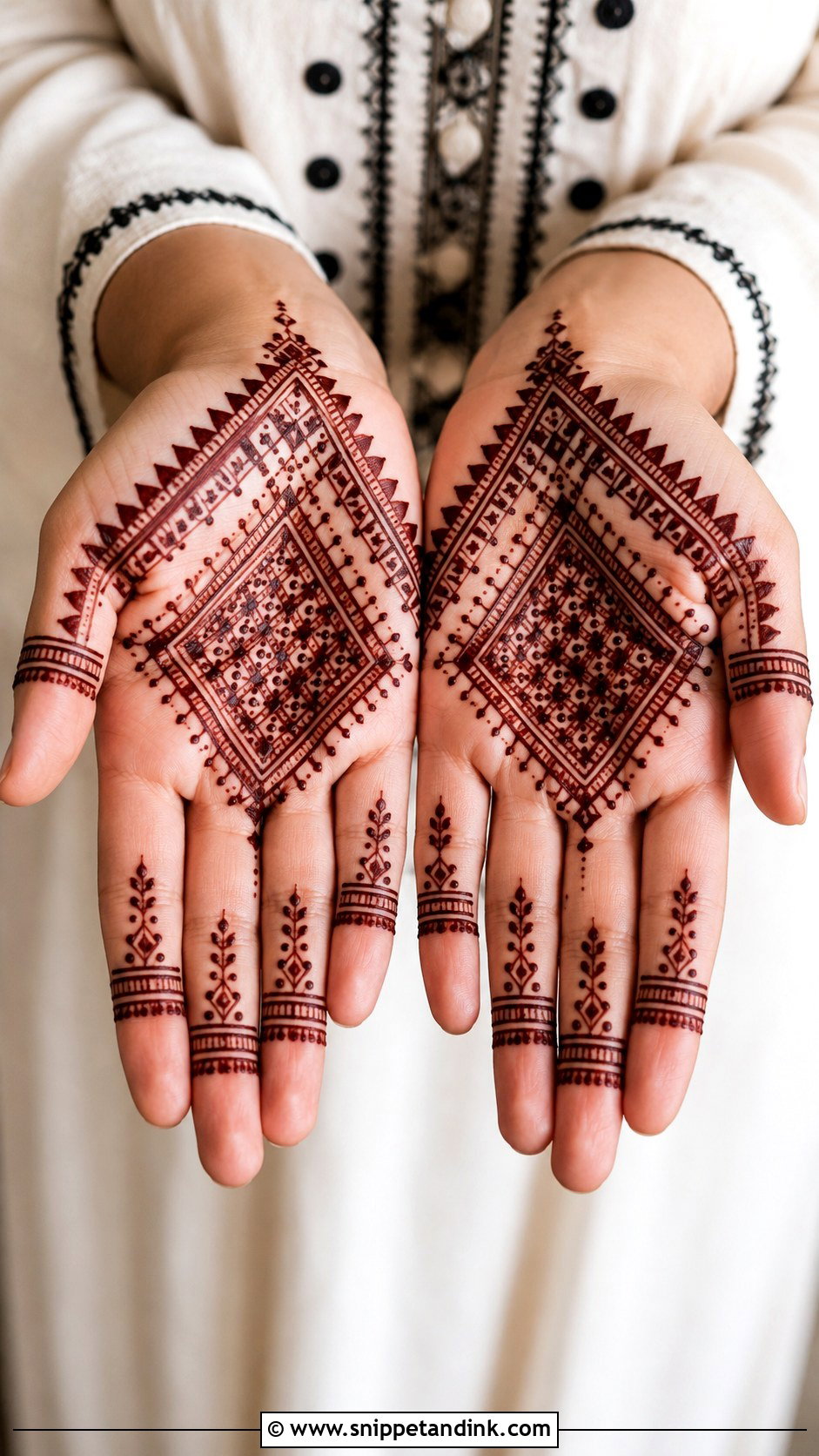 Easy Moroccan Palm Mehndi Design - Snippet and Ink - 35 Simple Easy Palm Mehndi Design Ideas