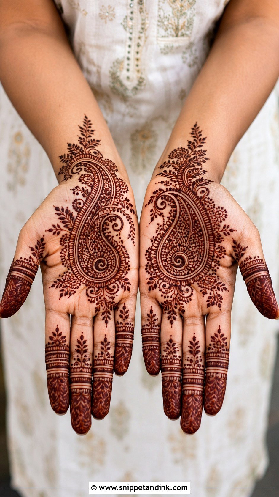 Easy Paisley Mehndi Design - Snippet and Ink - 35 Easy Mehndi Designs for Beginners