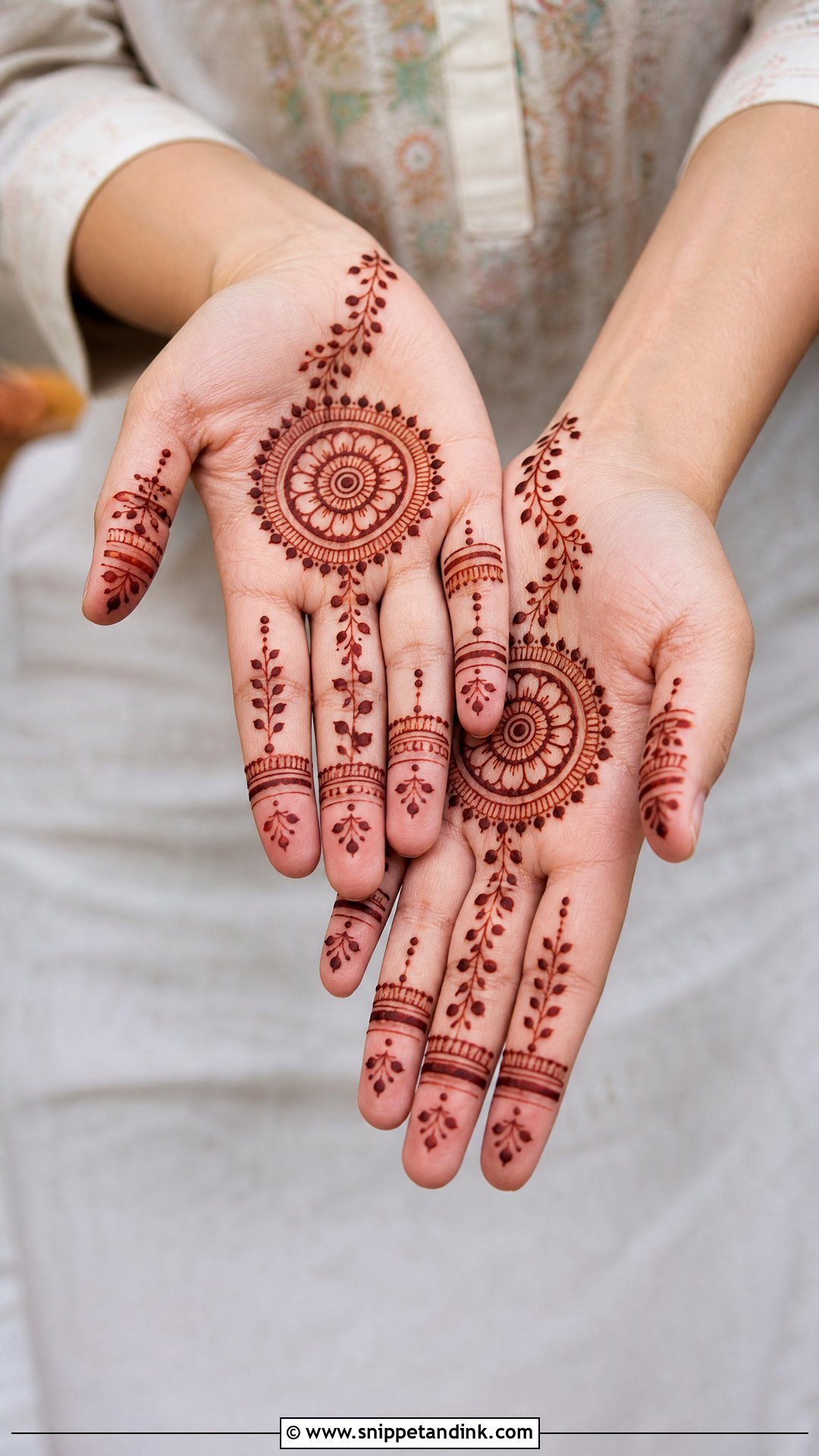 Easy Palm Mehndi Design - Snippet and Ink - 30 Beautiful Palm Mehndi Design Ideas