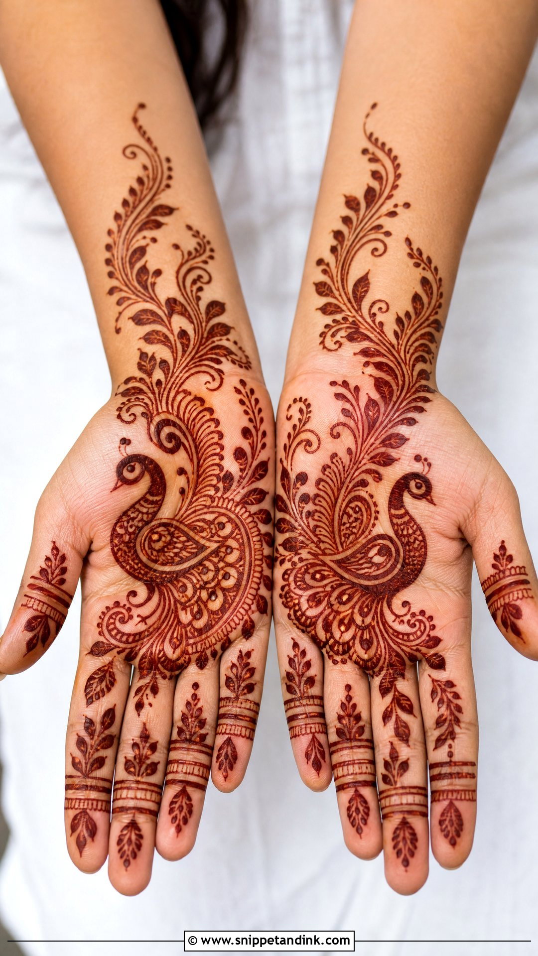 Easy Peacock Front Hand Mehndi Design - Snippet and Ink - 35 Simple Easy Front Hand Mehndi Designs