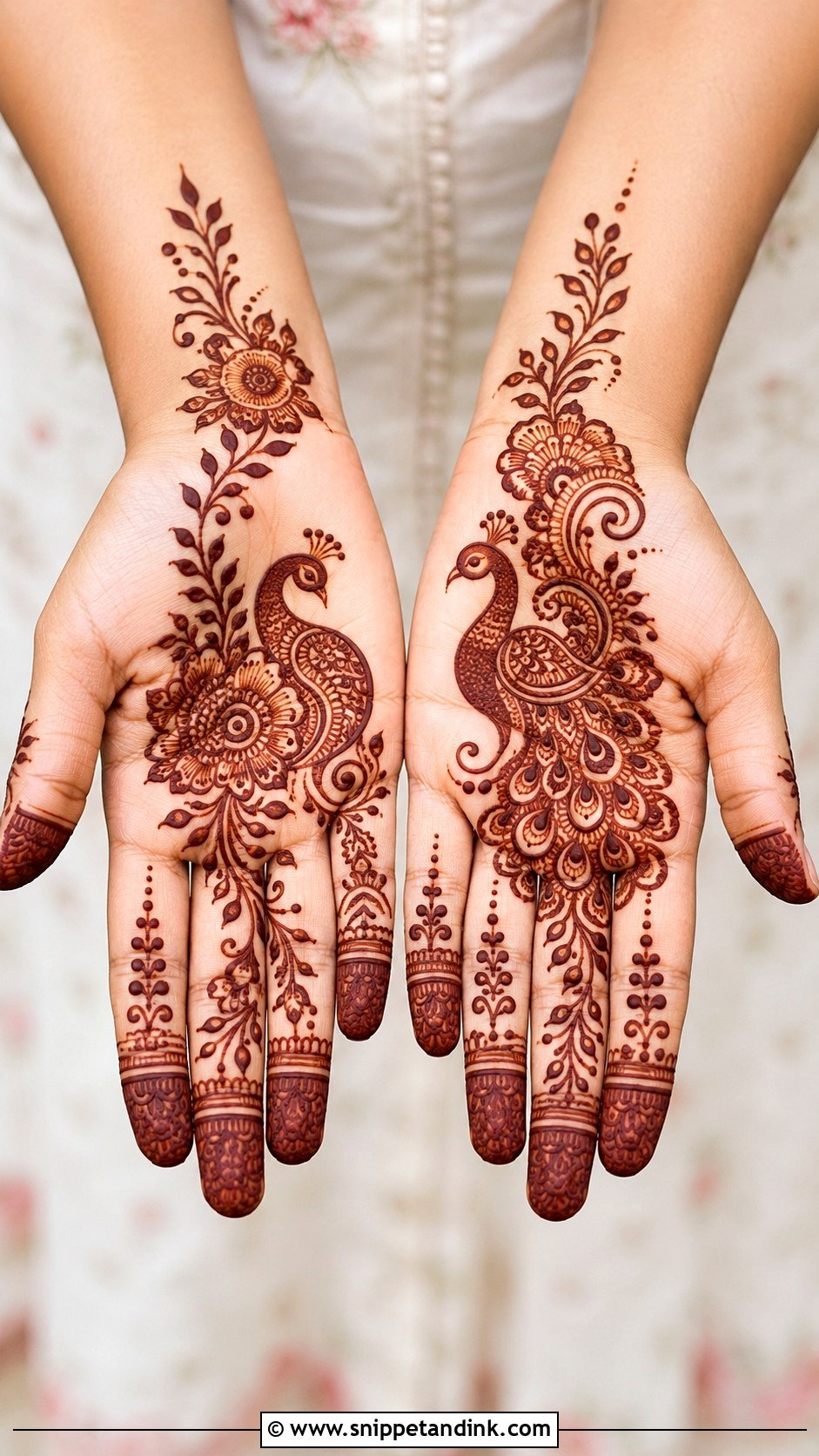 Easy Peacock Mehndi Design - Snippet and Ink - 35 Mehndi Designs for Beginners