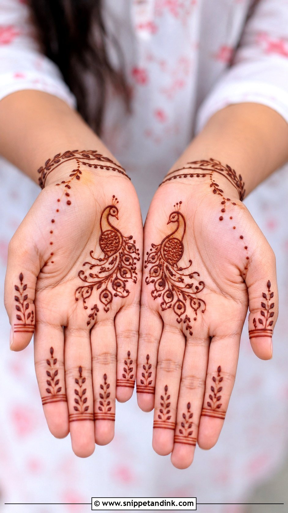 Easy Peacock Mehndi Design for Kids - Snippet and Ink - 30 Very Easy Mehndi Designs for Kids