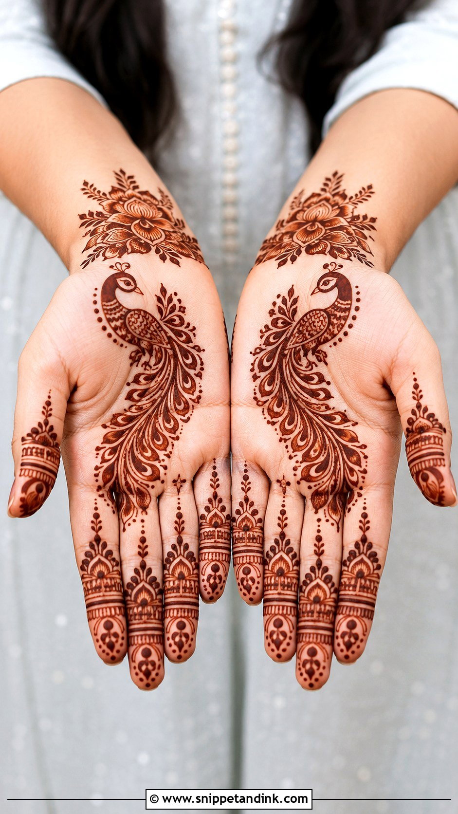 Easy Peacock Palm Mehndi Design - Snippet and Ink - 35 Simple Easy Palm Mehndi Design Ideas