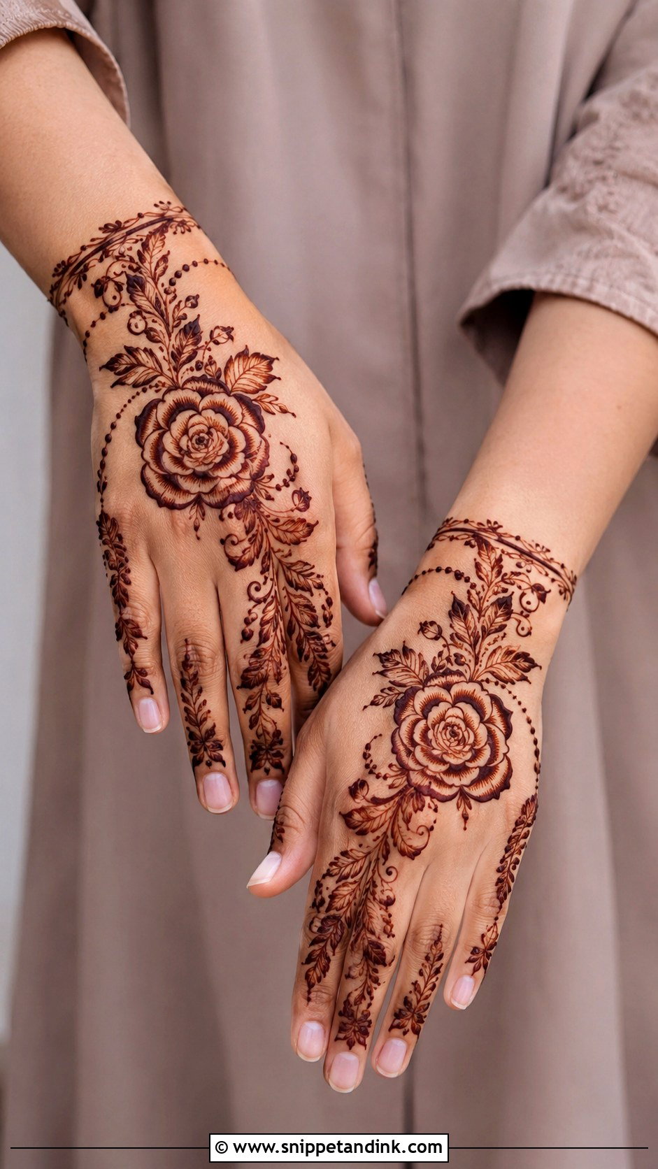 Easy Rose Mehndi Design - Snippet and Ink - 35 Simple Easy Mehndi Designs
