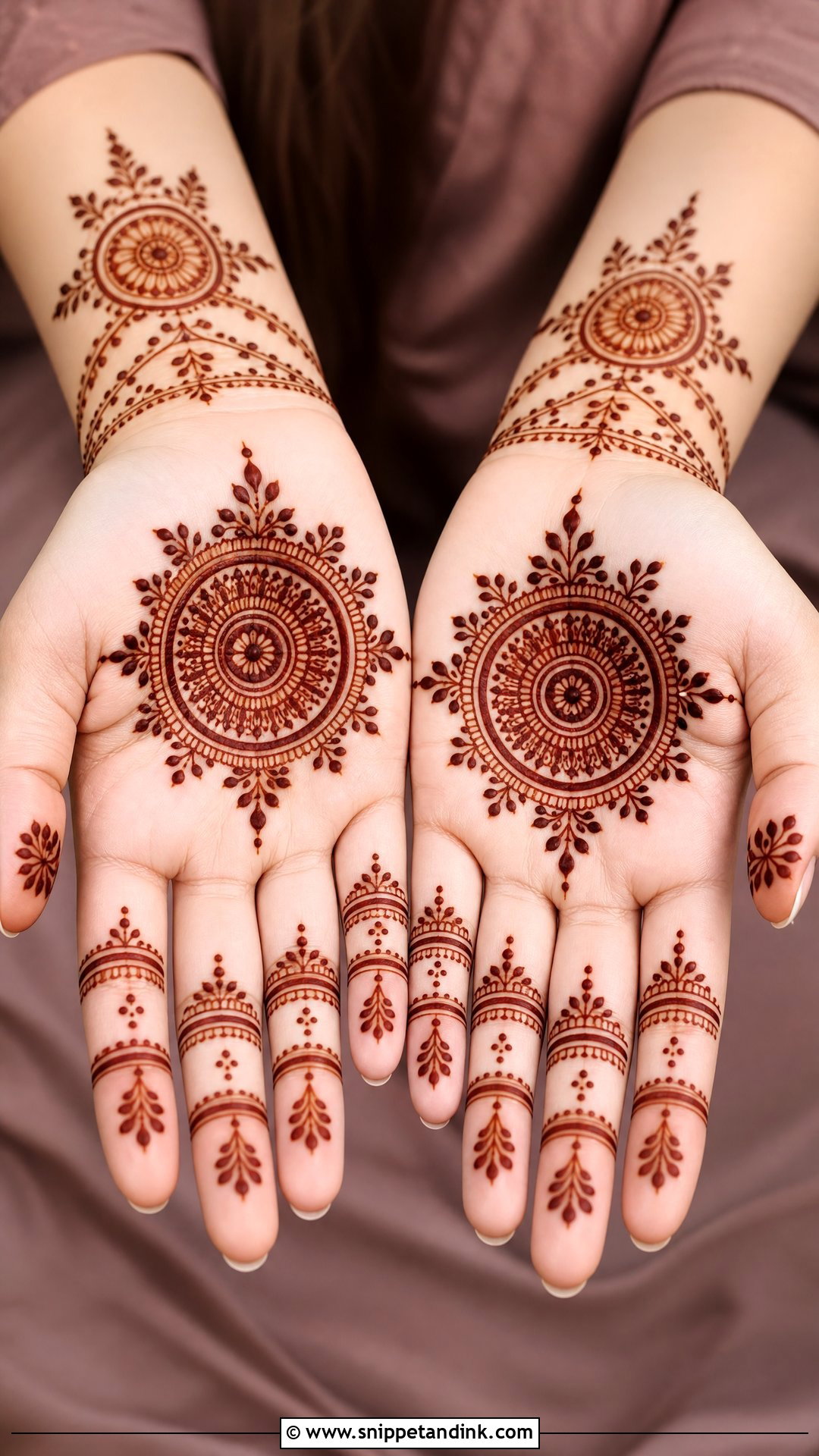 Easy Round Front Hand Mehndi Design - Snippet and Ink - 35 Simple Easy Front Hand Mehndi Designs