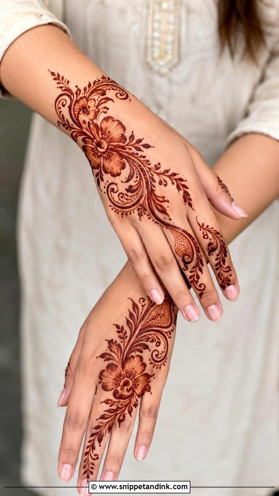Easy Shaded Mehndi Design - Snippet and Ink - 35 Easy Mehndi Designs for Beginners