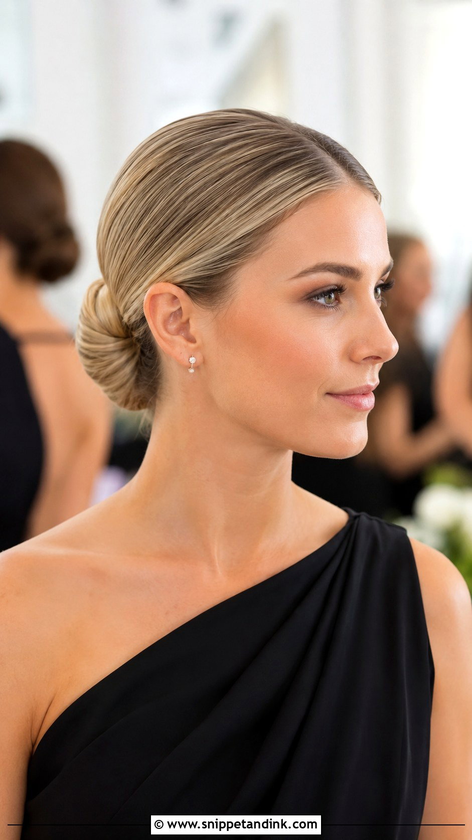 Easy Sleek Bun Bridesmaid Updo - Snippet and Ink - 20 Easy Bridesmaid Updo Ideas