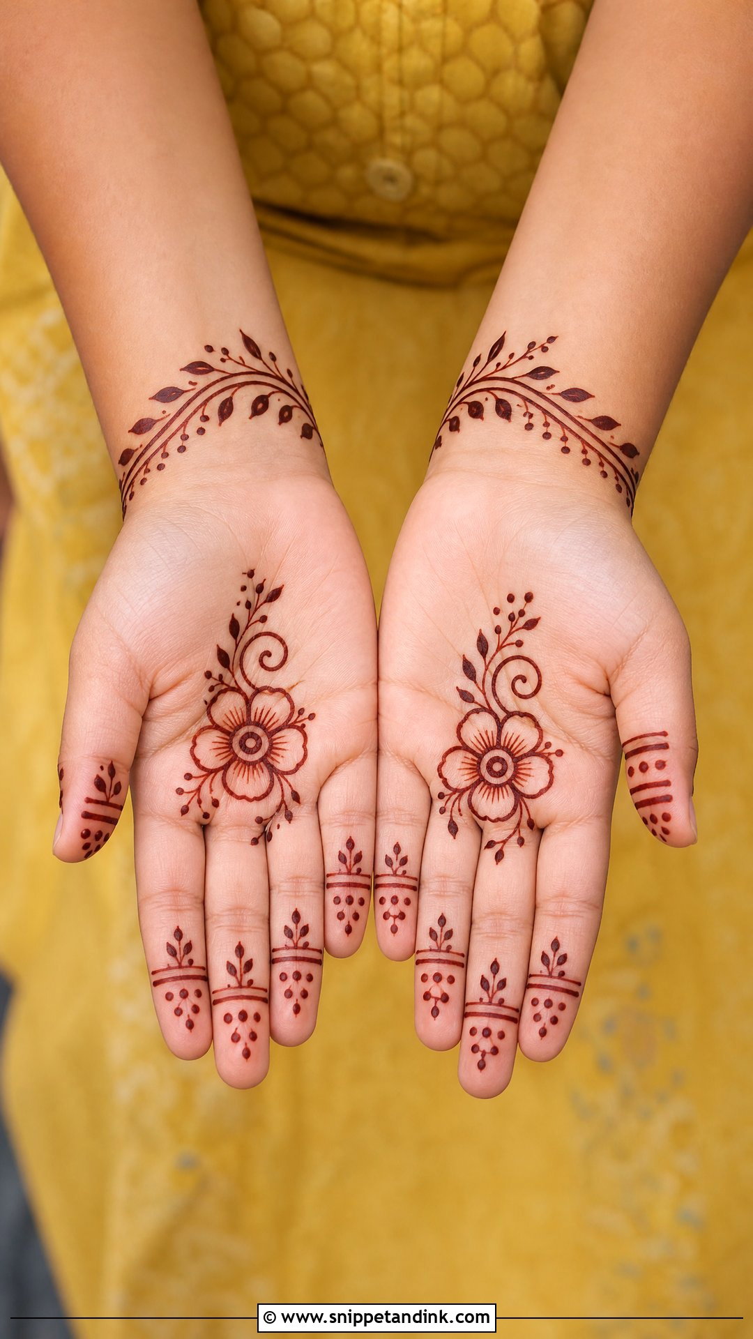 Easy Small Kids Mehndi Design - Snippet and Ink - 25 Small Kids Mehndi Designs