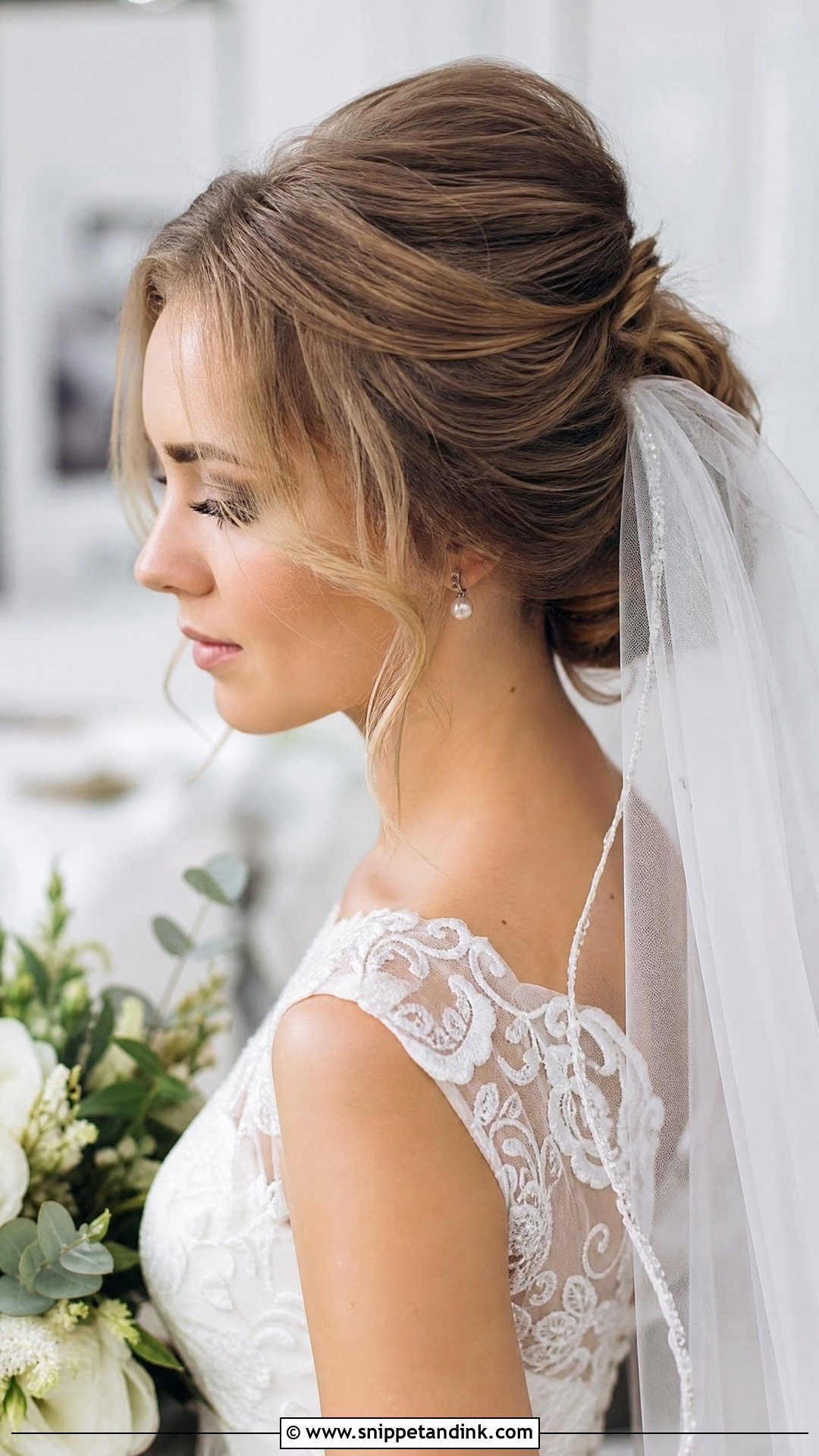 Easy Veil Wedding Hairstyle - Snippet and Ink - 15 Easy Wedding Hairstyles for Bride