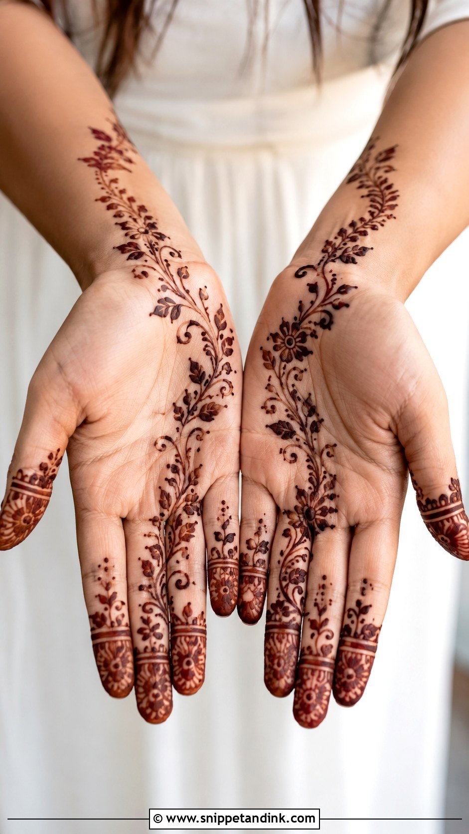 Easy Vine Palm Mehndi Design - Snippet and Ink - 35 Simple Easy Palm Mehndi Design Ideas