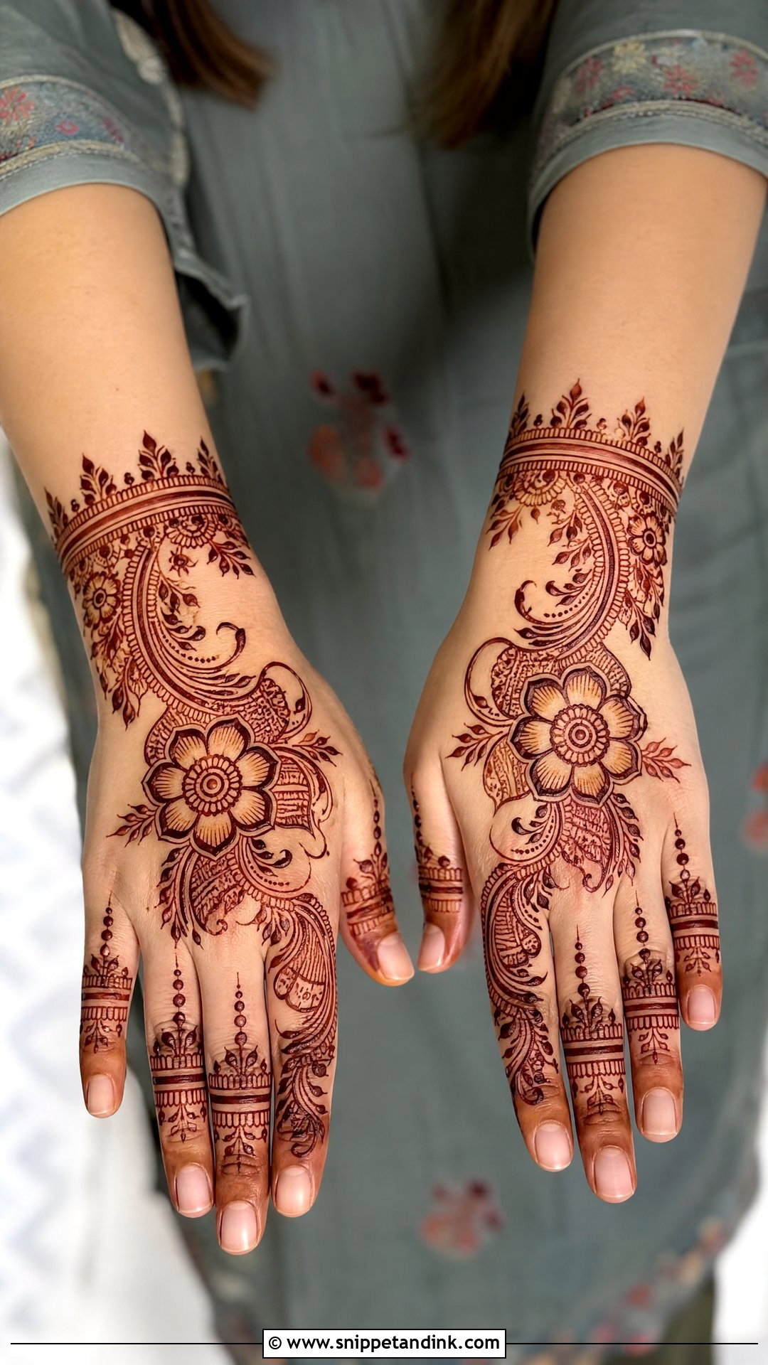 Easy Wedding Guest Mehndi Design - Snippet and Ink - 35 Easy Mehndi Designs