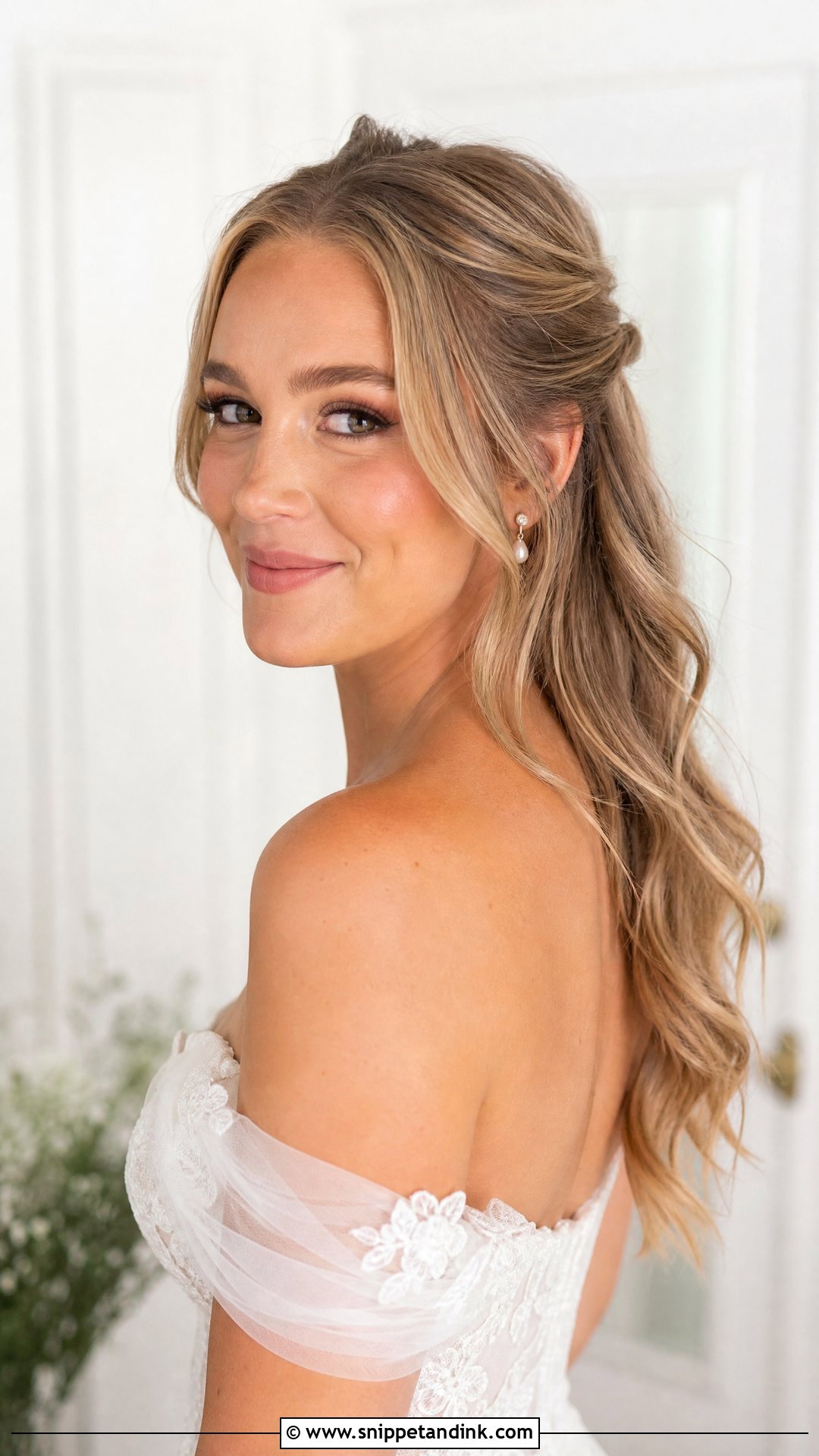 Easy Wedding Half Up Half Down Hair - Snippet and Ink - 15 Easy Wedding Hair Styles