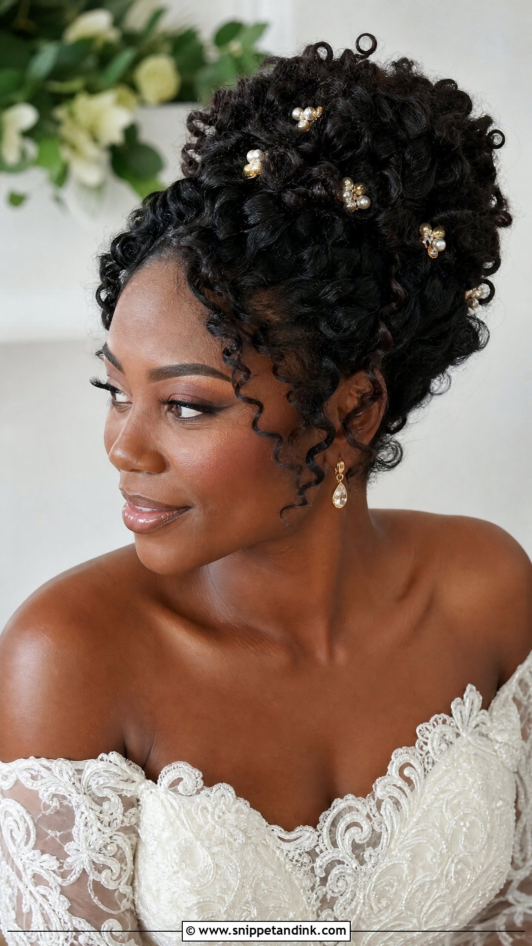 Easy Wedding Natural Curls Updo - Snippet and Ink - 15 Easy Wedding Hair Styles