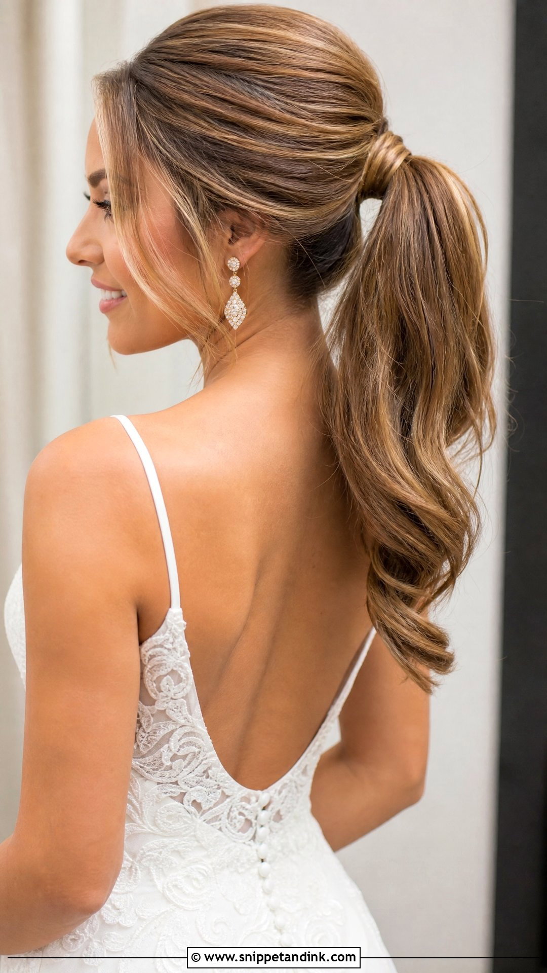 Easy Wedding Ponytail Hairstyle - Snippet and Ink - 15 Easy Wedding Hairstyles for Bride