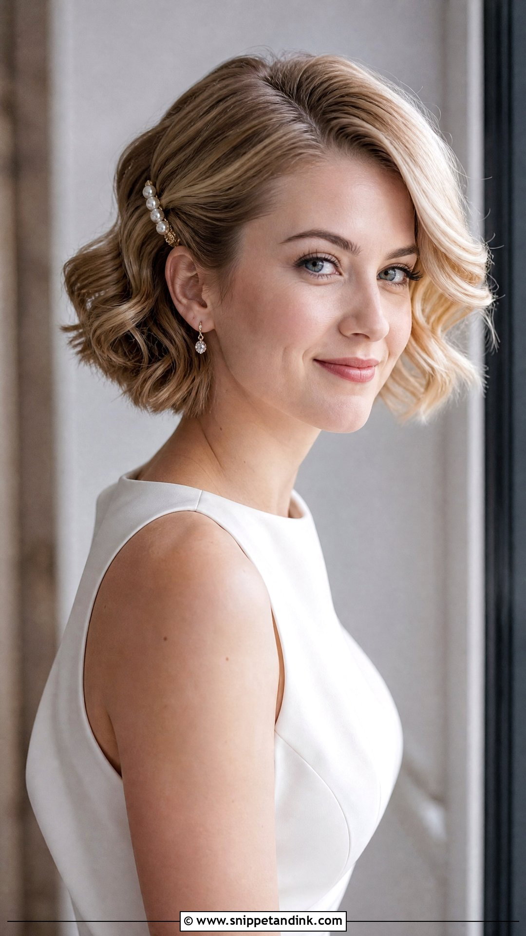Easy Wedding Short Bob Waves - Snippet and Ink - 15 Easy Wedding Hair Styles