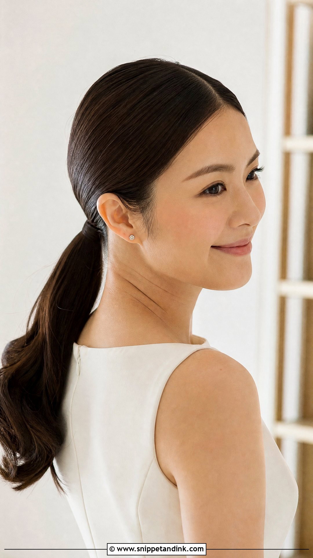 Easy Wedding Sleek Low Ponytail - Snippet and Ink - 15 Cute Easy Wedding Hairstyles